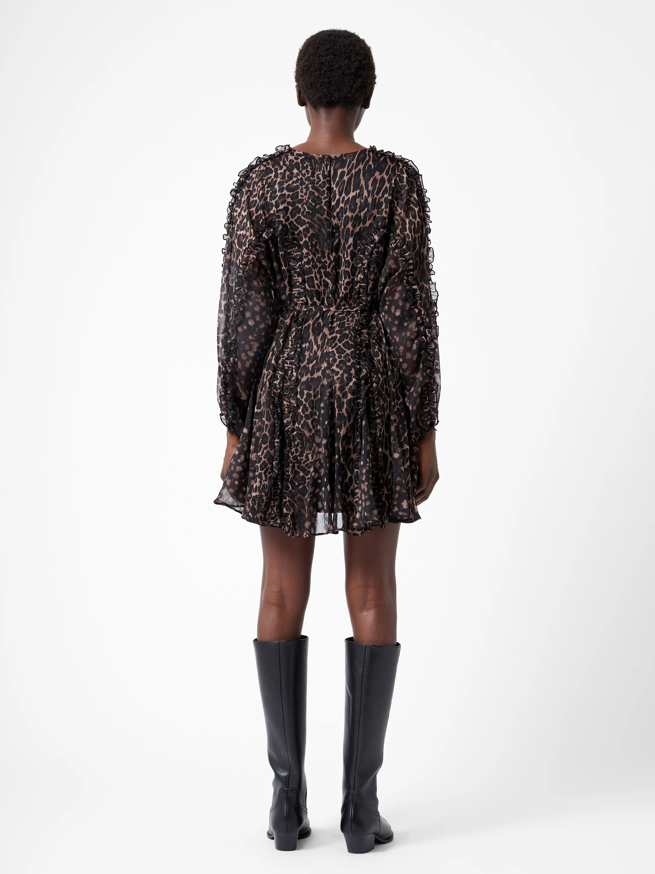 Leopard Ruffle Mini Dress - Image 5