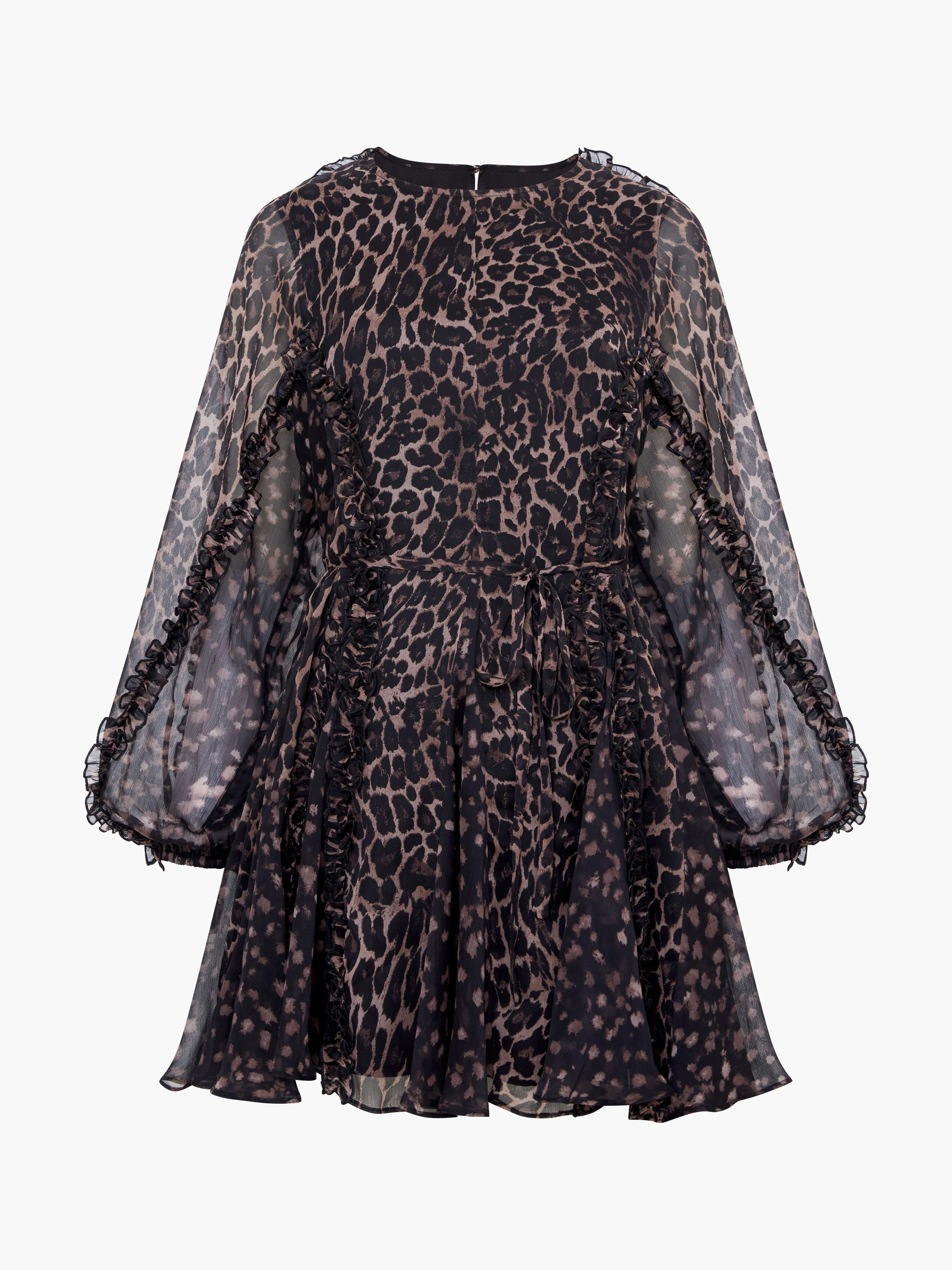 Leopard Ruffle Mini Dress - Image 6