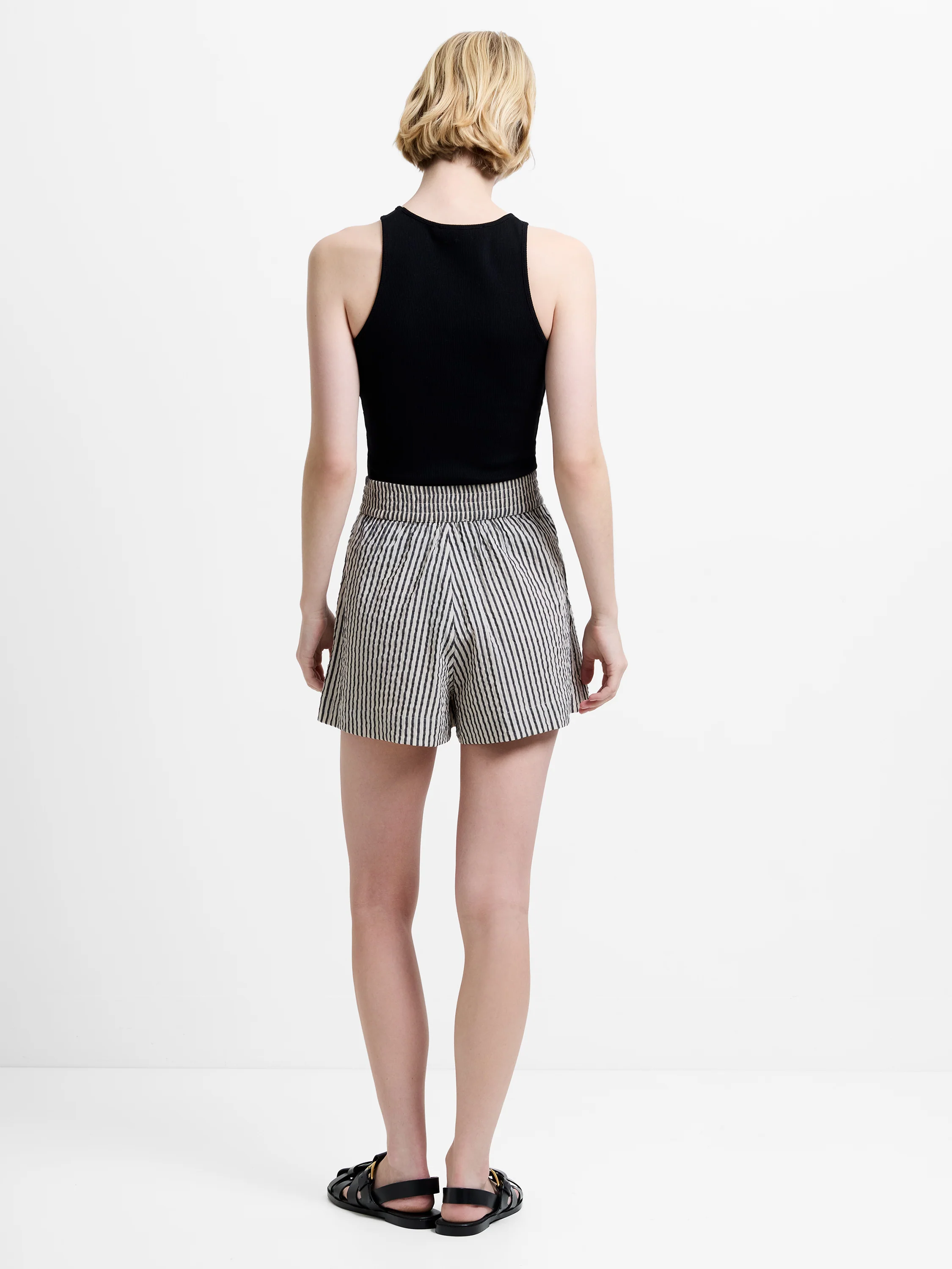 Lia Seersucker Striped Shorts - Image 4