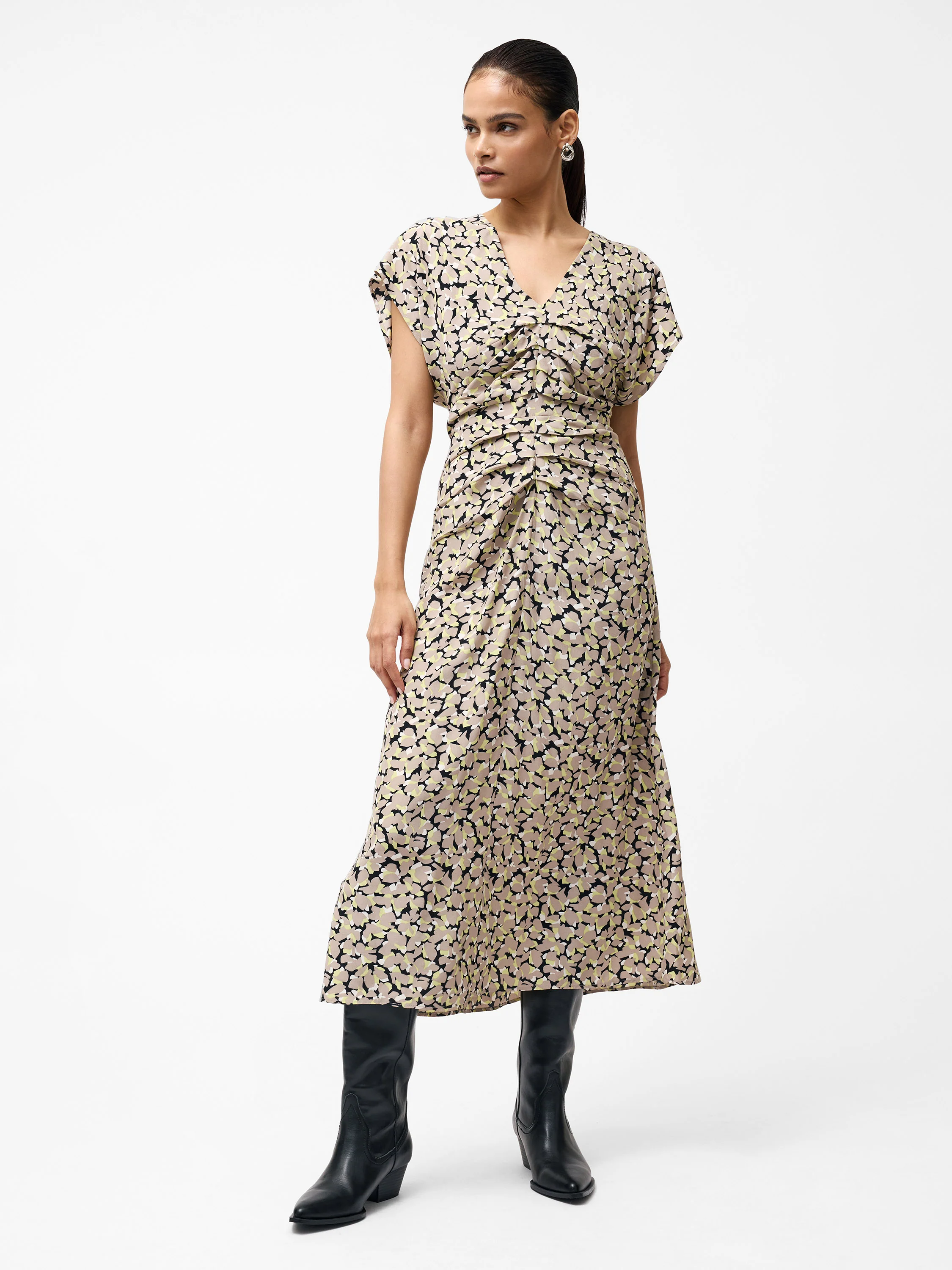 Lillian Eco Draped Front Midi Dress - Image 4