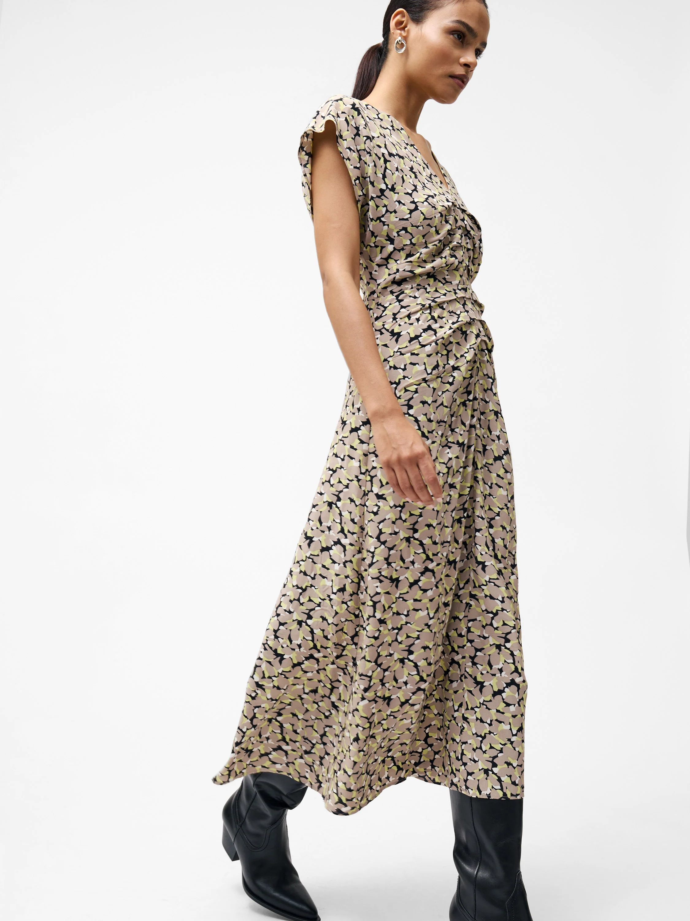 Lillian Eco Draped Front Midi Dress - Image 5