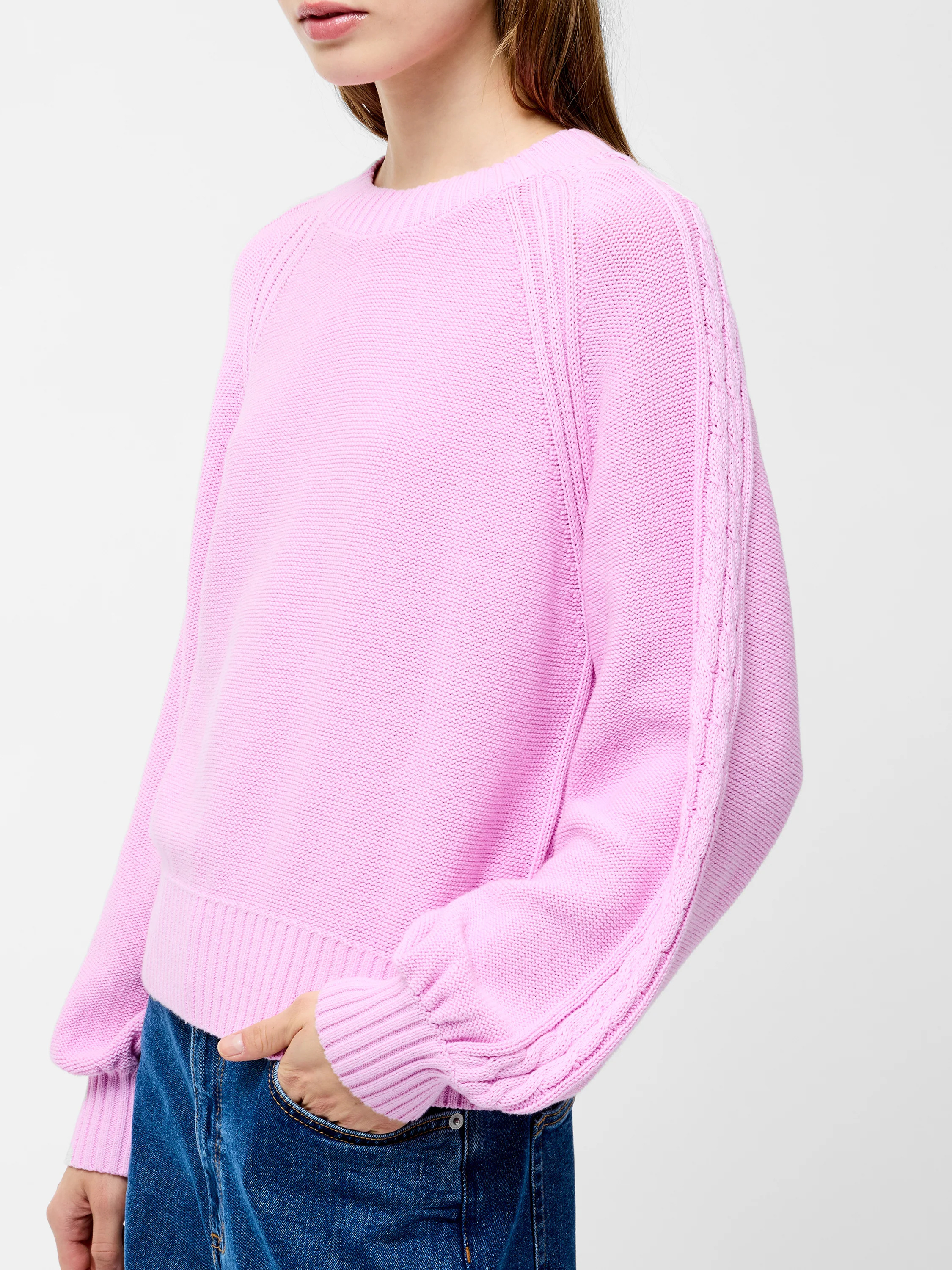 Lily Cable Knit Balloon Sleeve Jumper - Image 3