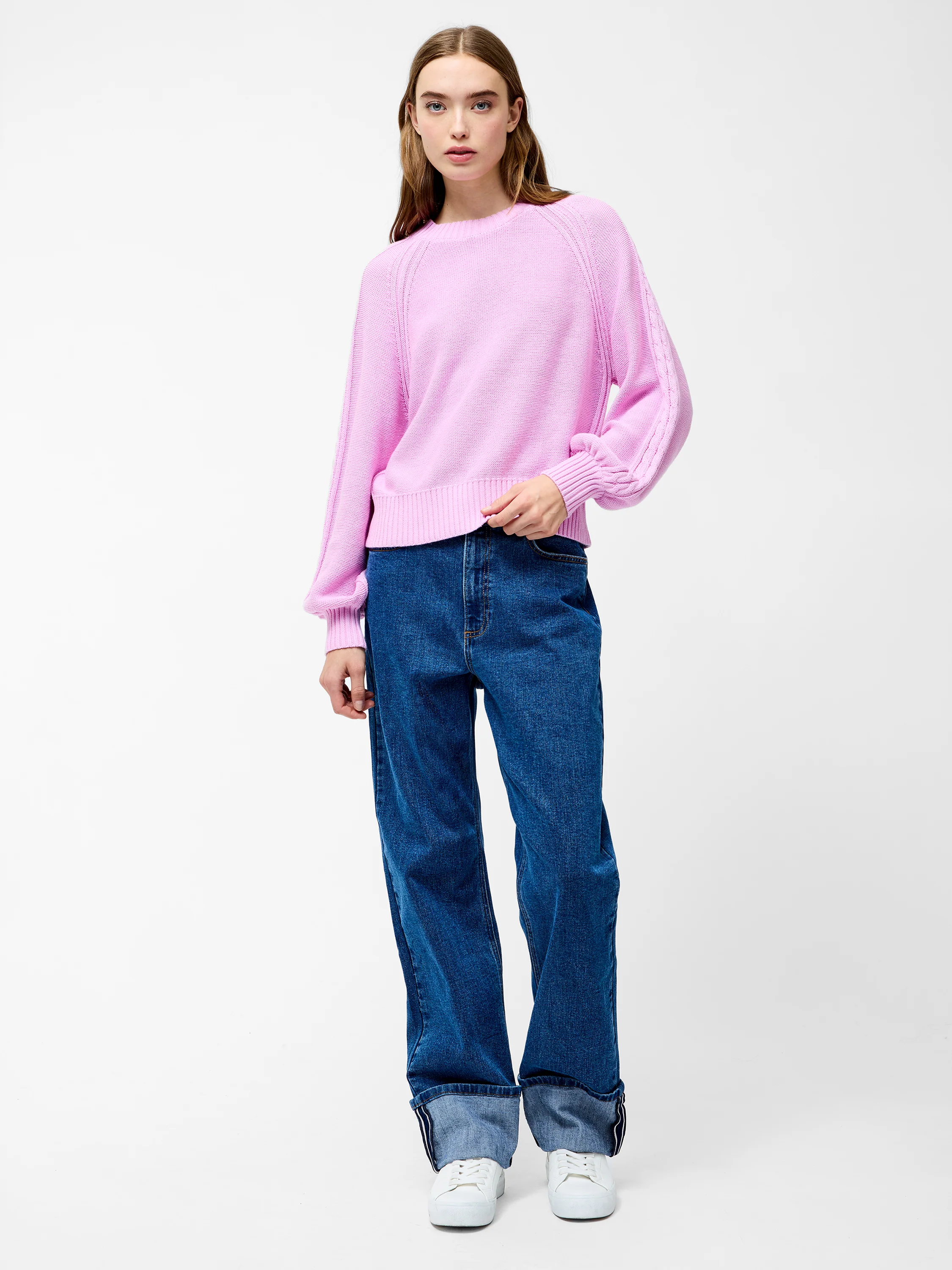 Lily Cable Knit Balloon Sleeve Jumper - Image 4
