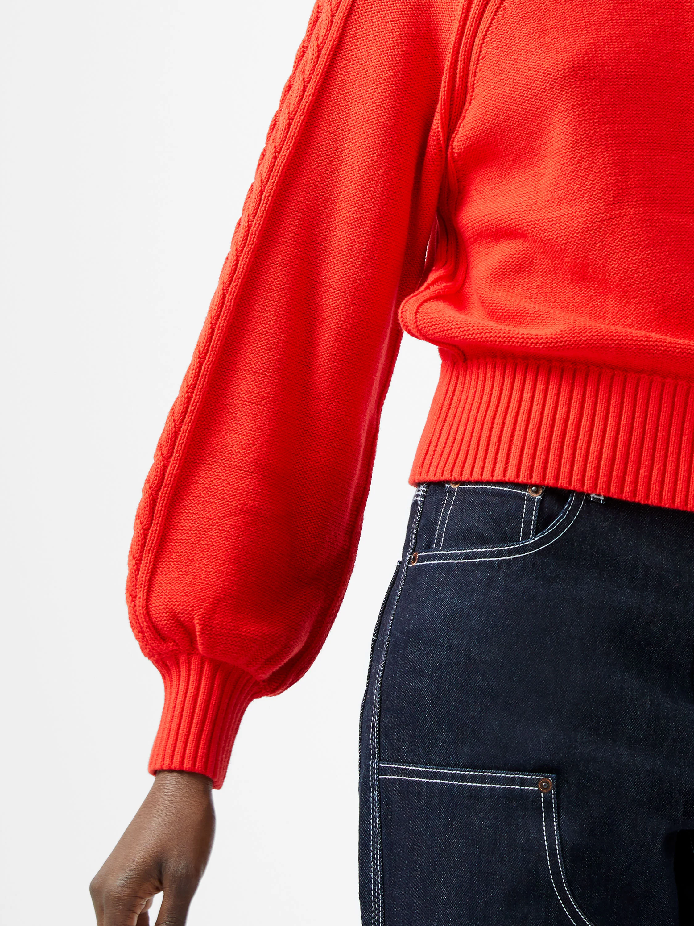 Lily Cable Knit Balloon Sleeve Jumper - Image 4