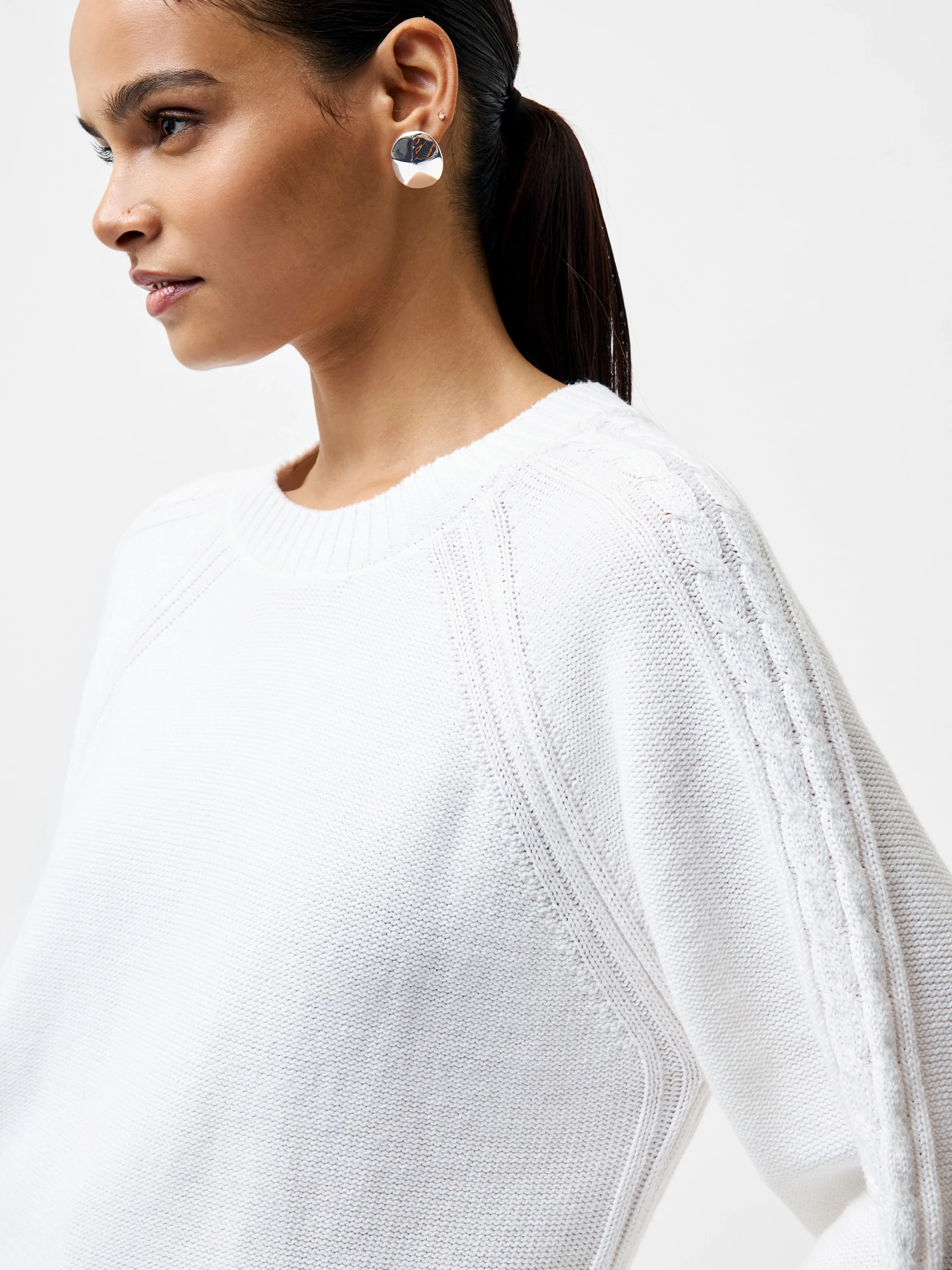 Lily Cable Knit Balloon Sleeve Jumper - Image 2