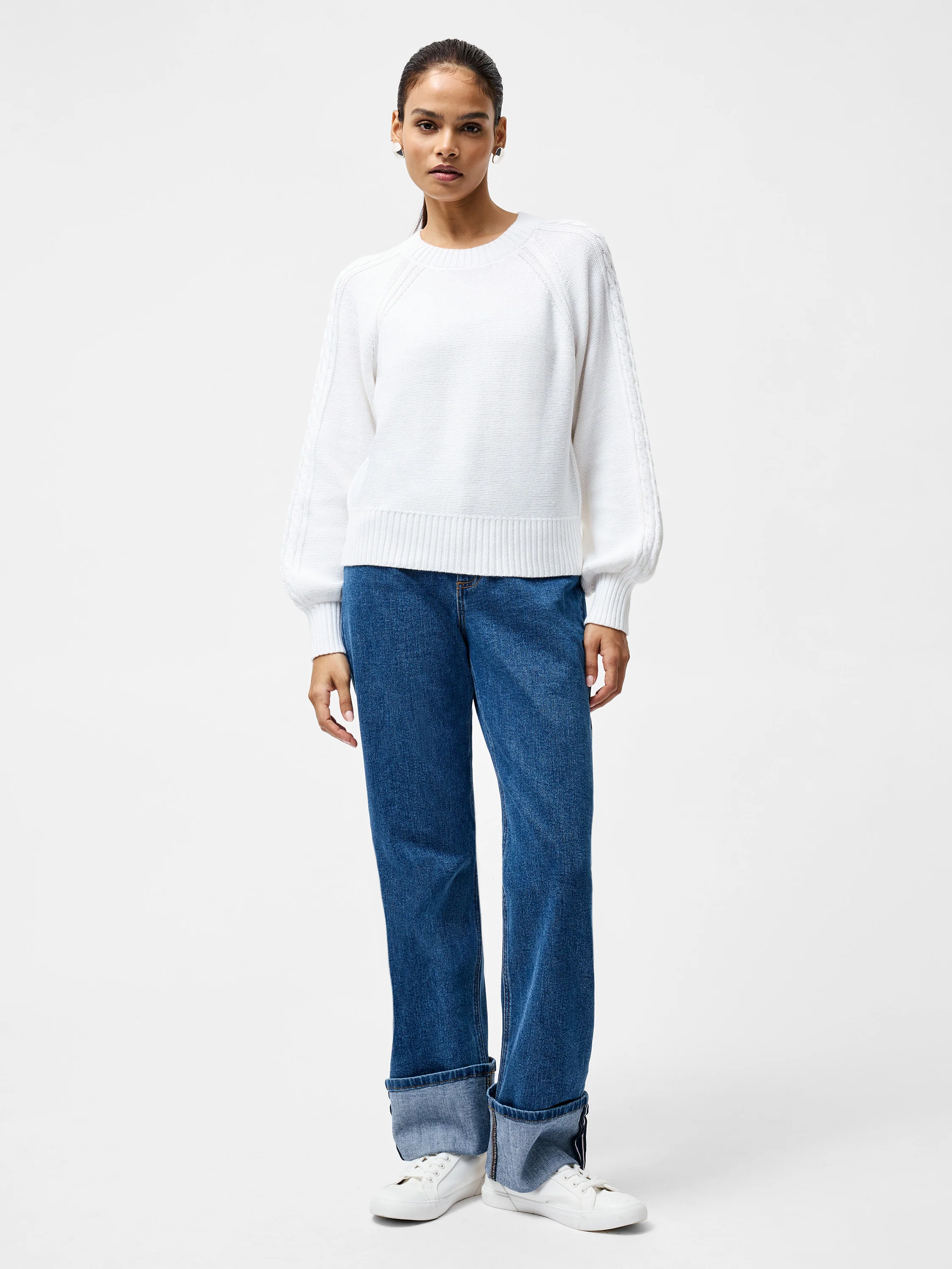 Lily Cable Knit Balloon Sleeve Jumper - Image 3