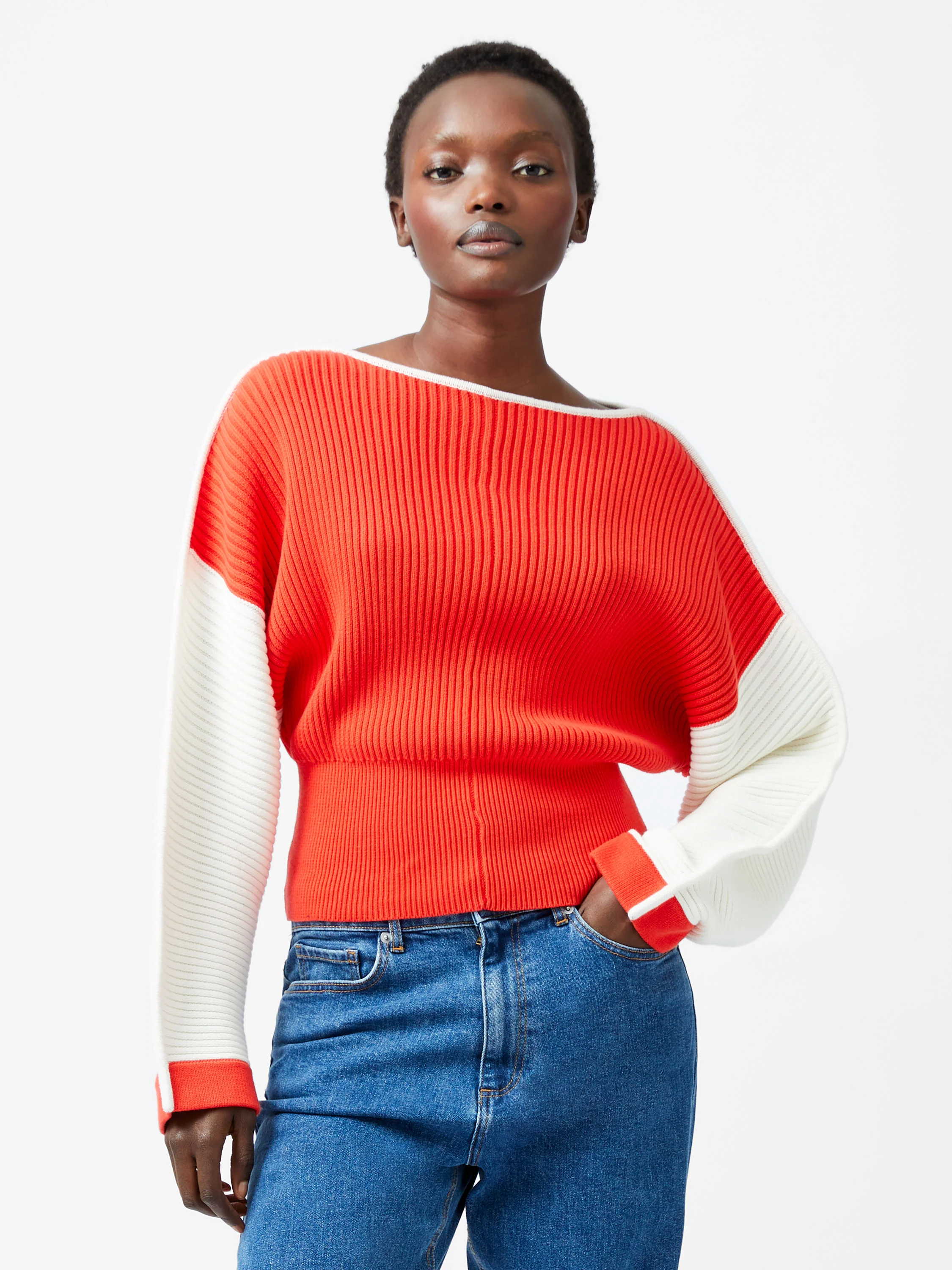 Lily Drop Shoulder Colour Block Jumper - Image 2