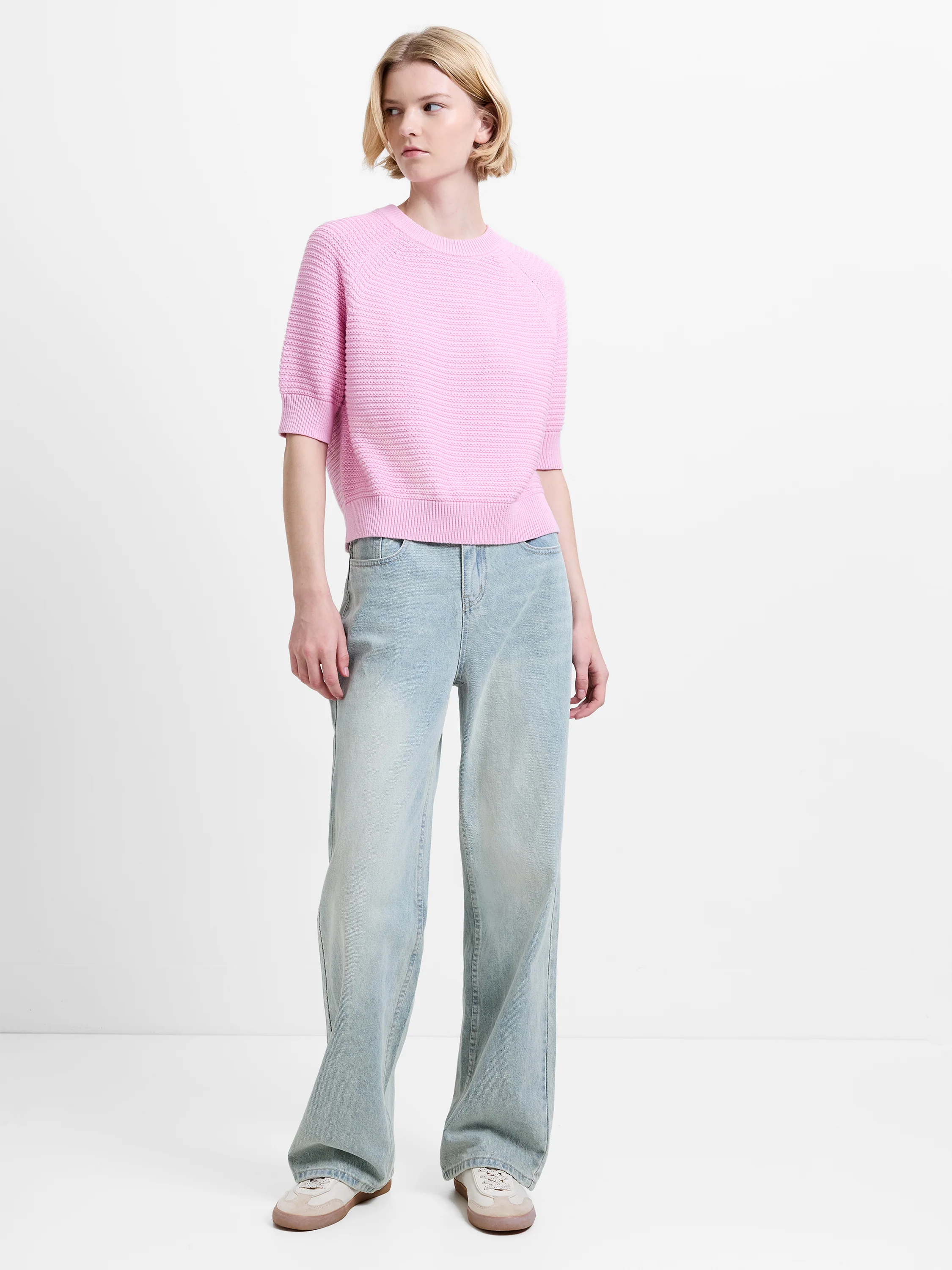 Lily Mozart Purl Knit Short Sleeve Jumper - Image 3