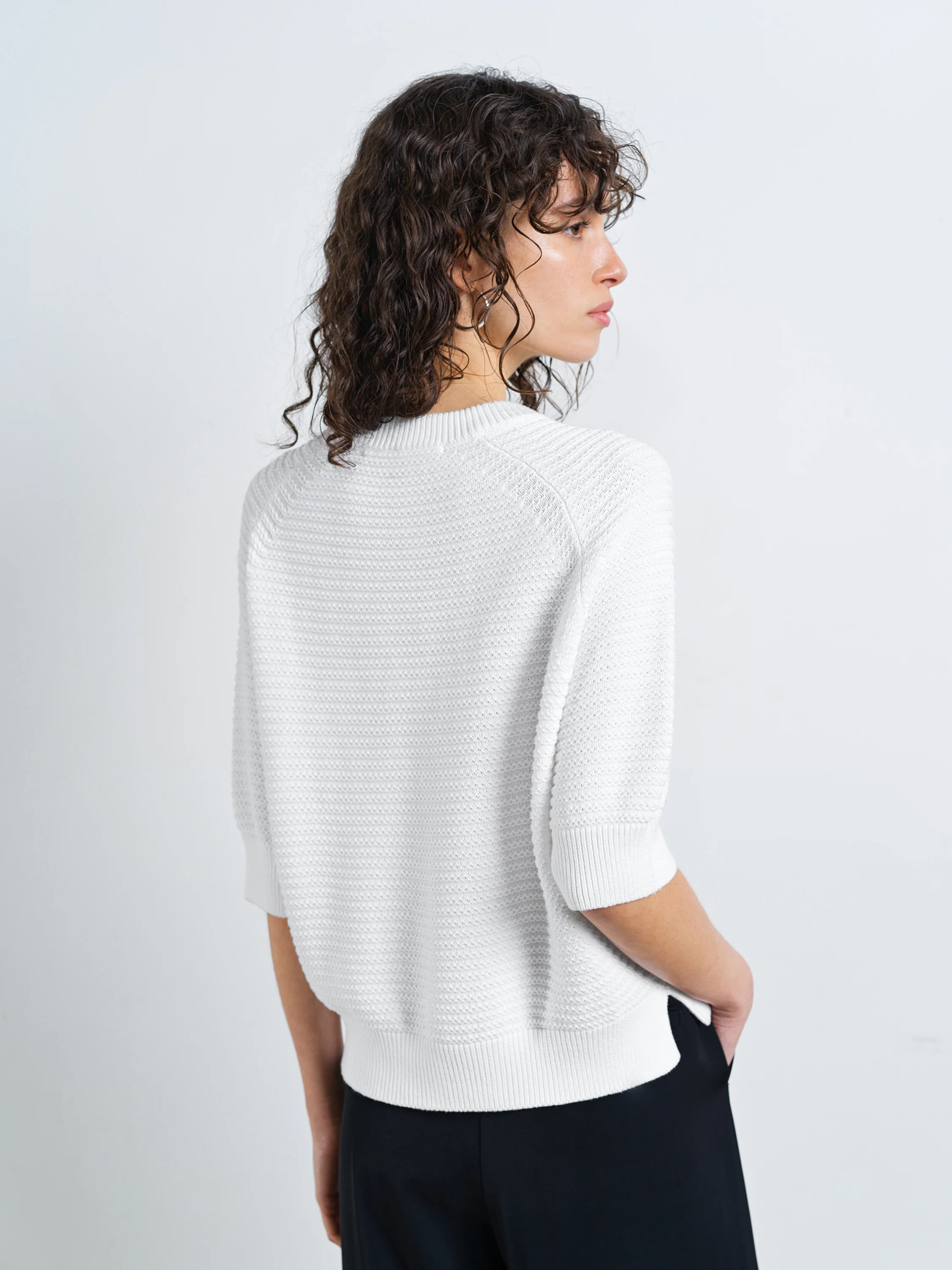 Lily Mozart Short Sleeve Purl Knit Jumper - Image 5