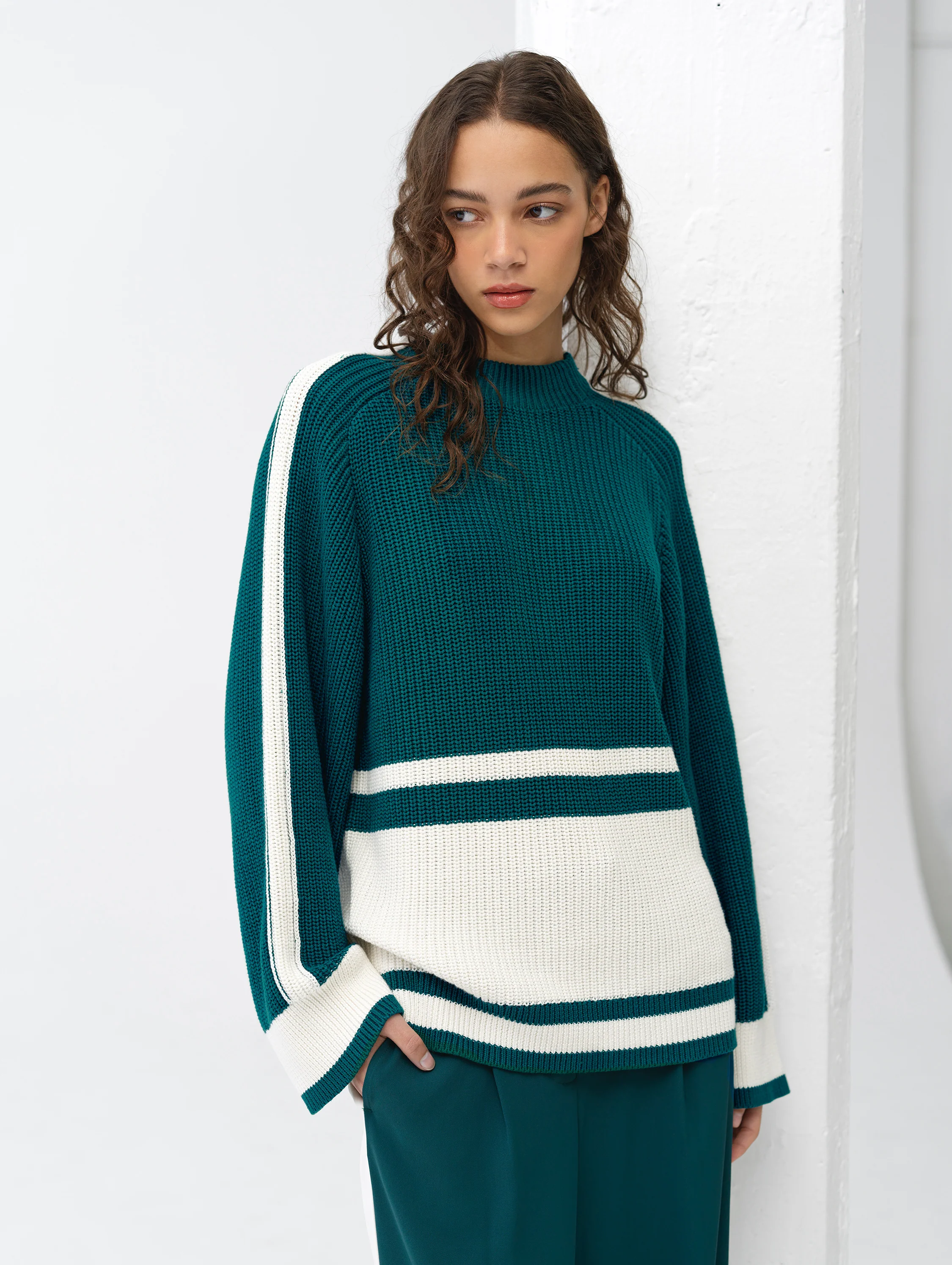Lily Mozart Knit Side Panel Striped Jumper - Image 3