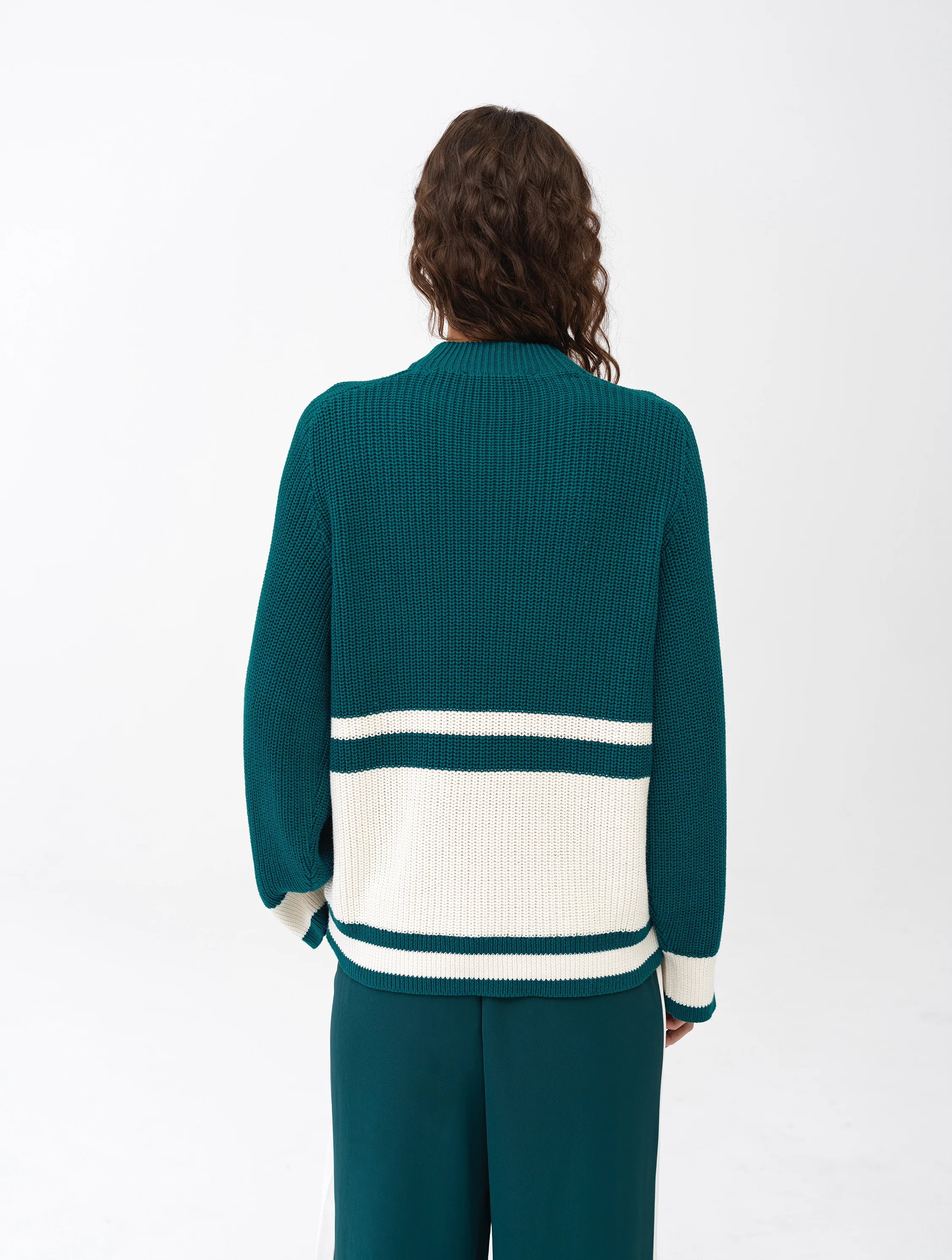 Lily Mozart Knit Side Panel Striped Jumper - Image 5