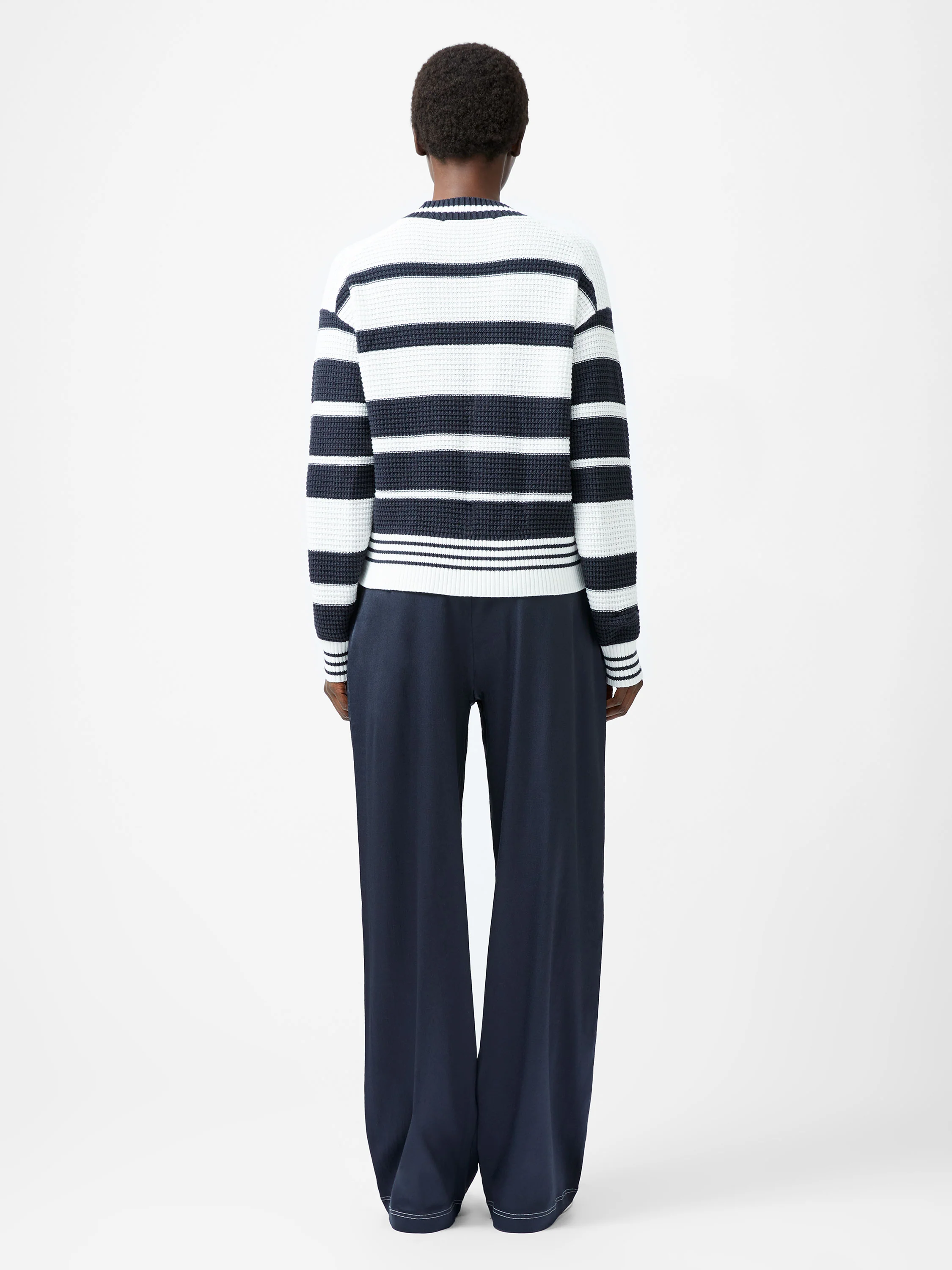 Lily Mozart Striped Varsity V-Neck Jumper - Image 5
