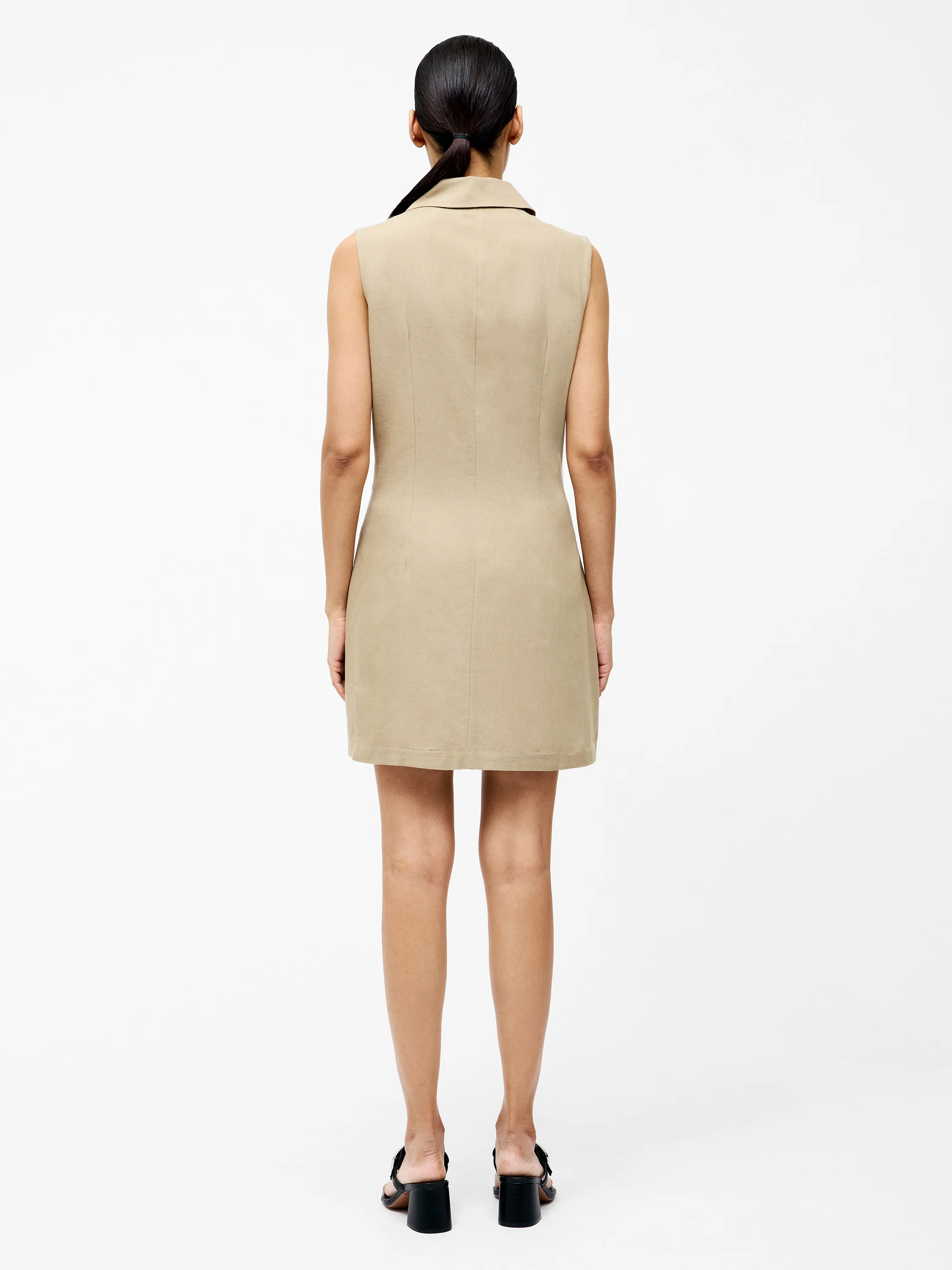 Linen Sleeveless Blazer Dress - Image 5