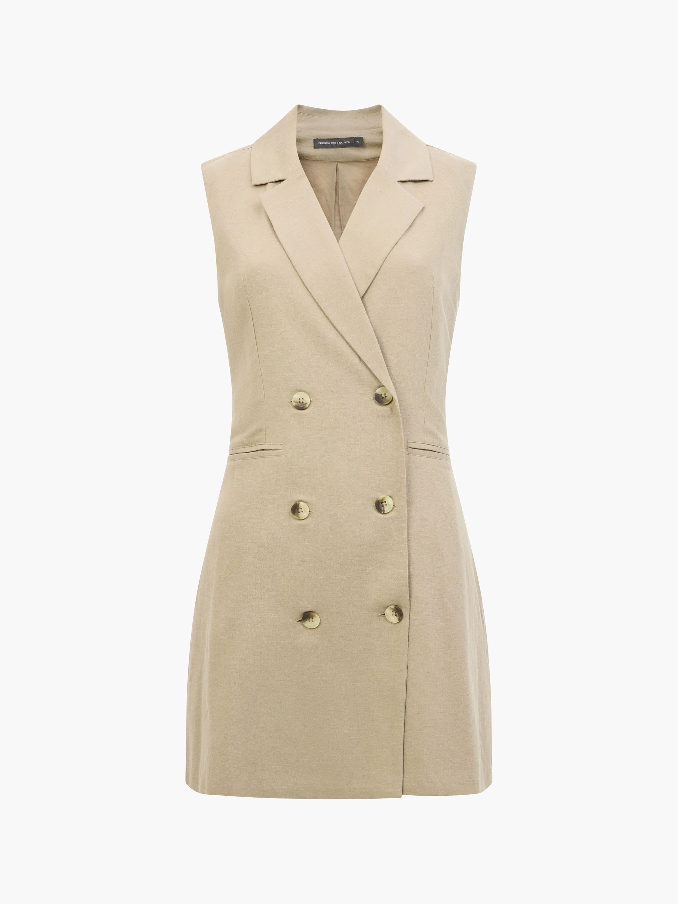 Linen Sleeveless Blazer Dress - Image 6