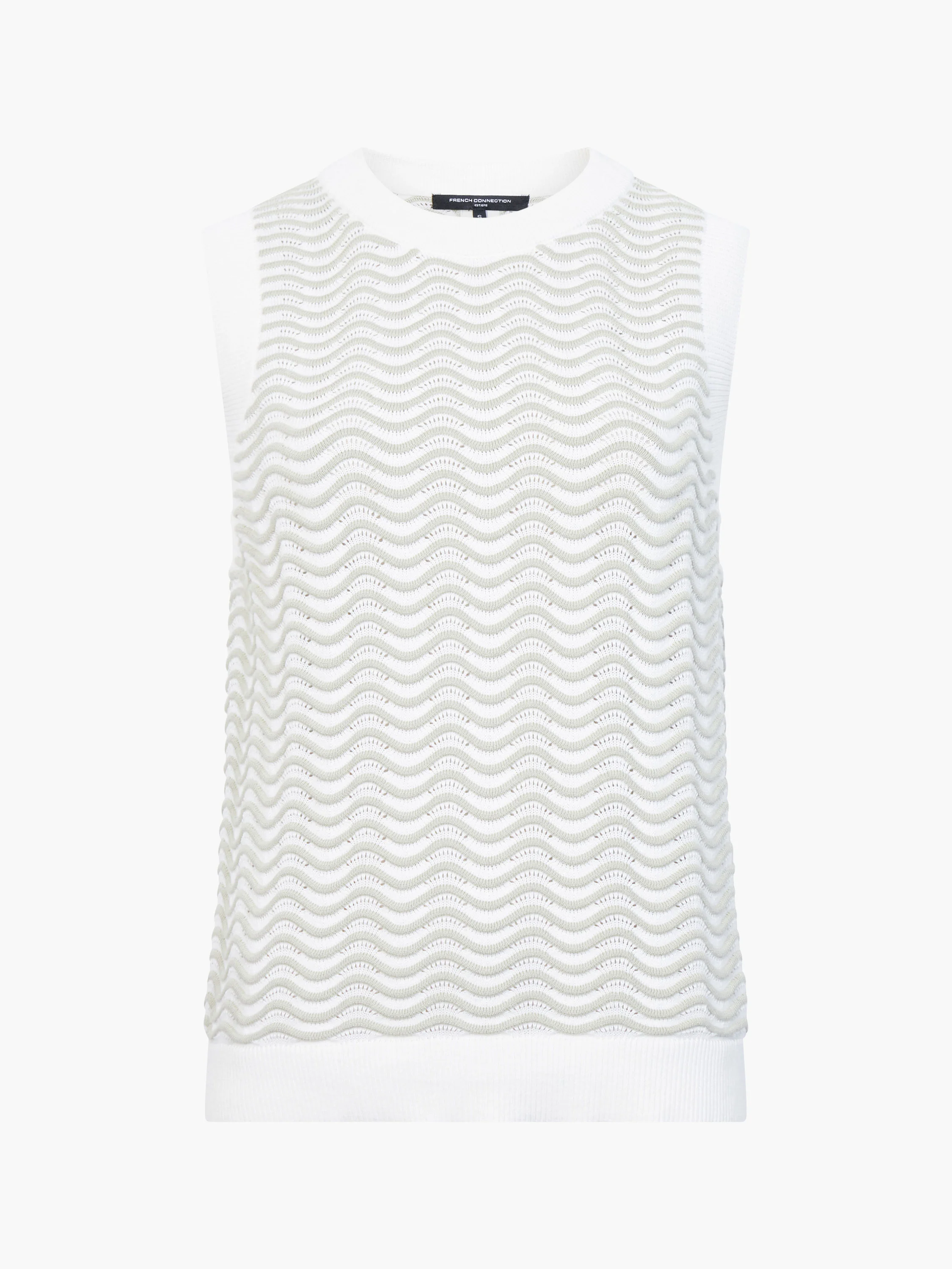 London Sleeveless Wave Knit Jumper - Image 6