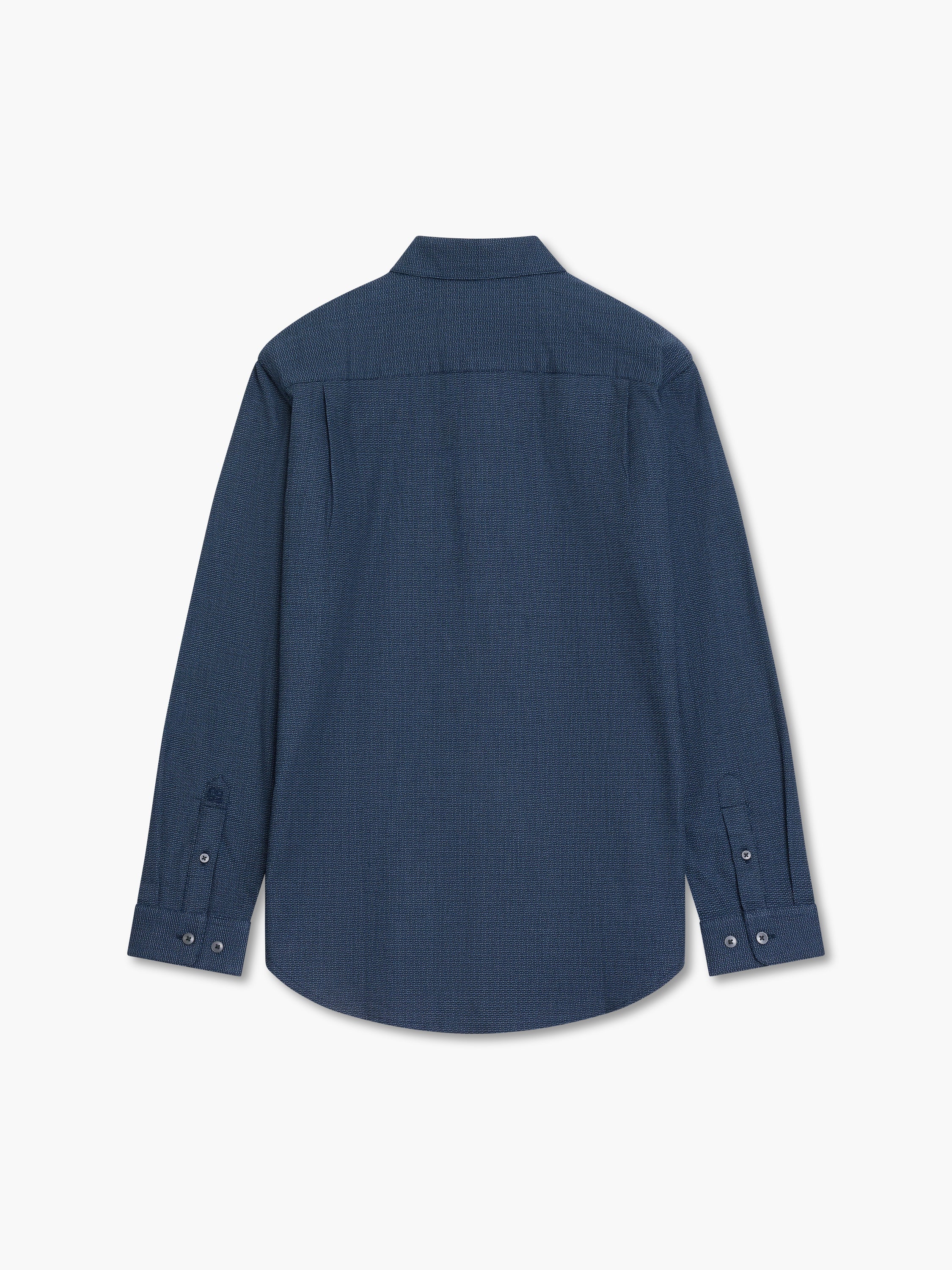Long Sleeve Basket Weave Two Tone Tweed Shirt - Image 6