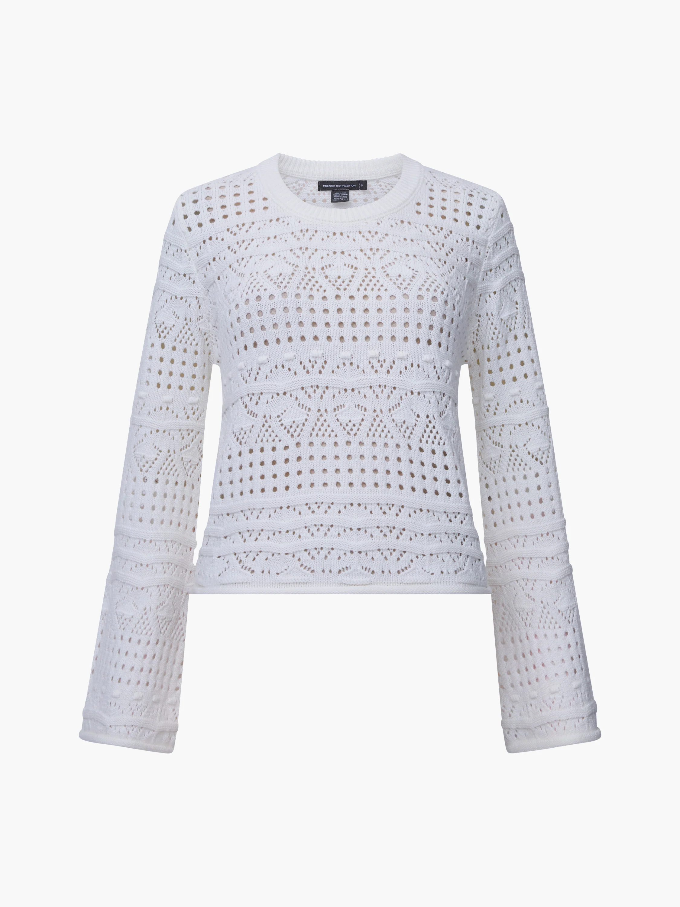 Long Sleeve Crochet Bobble Knit Jumper - Image 7