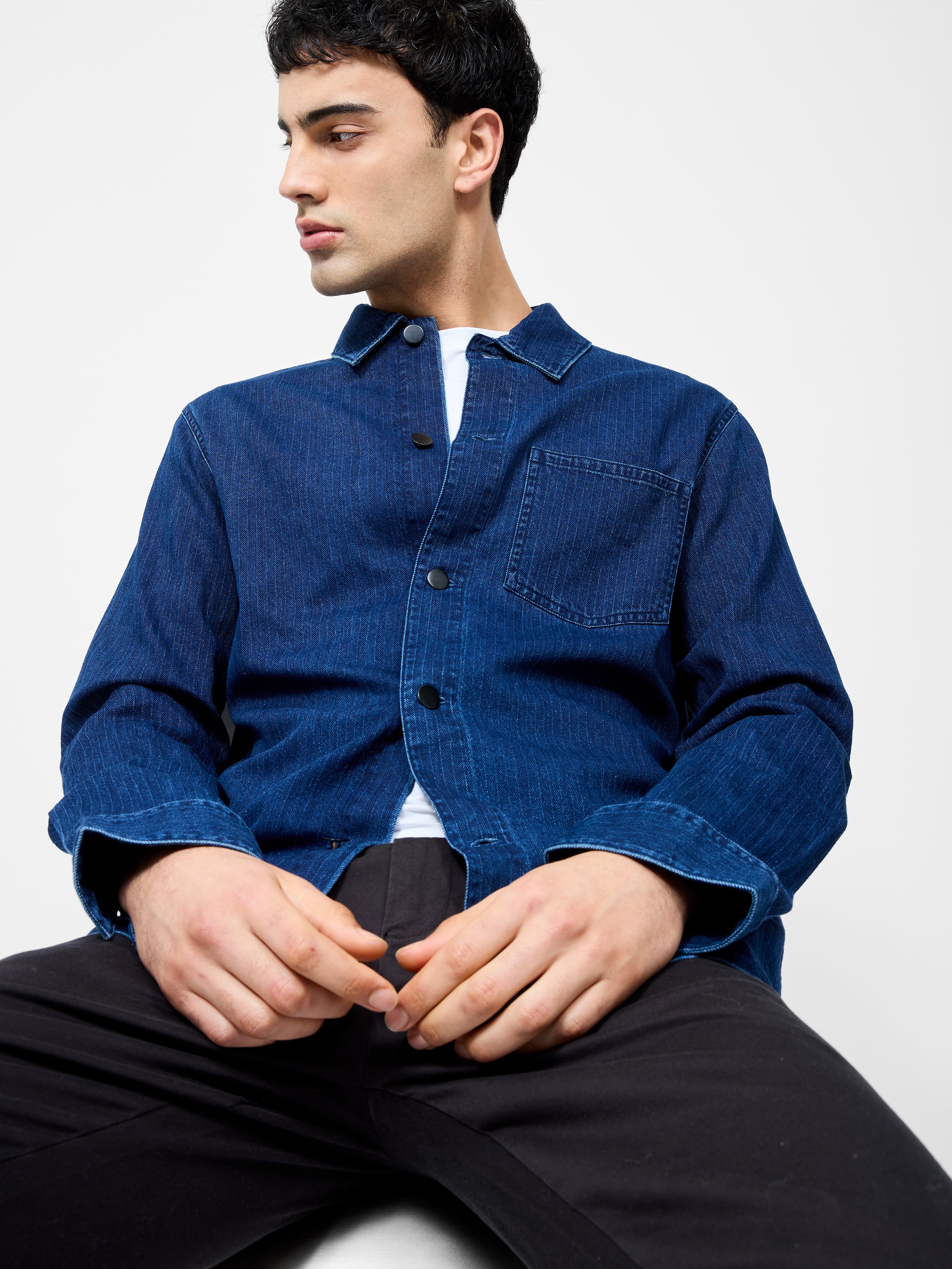 Long Sleeve Denim Overshirt - Image 3