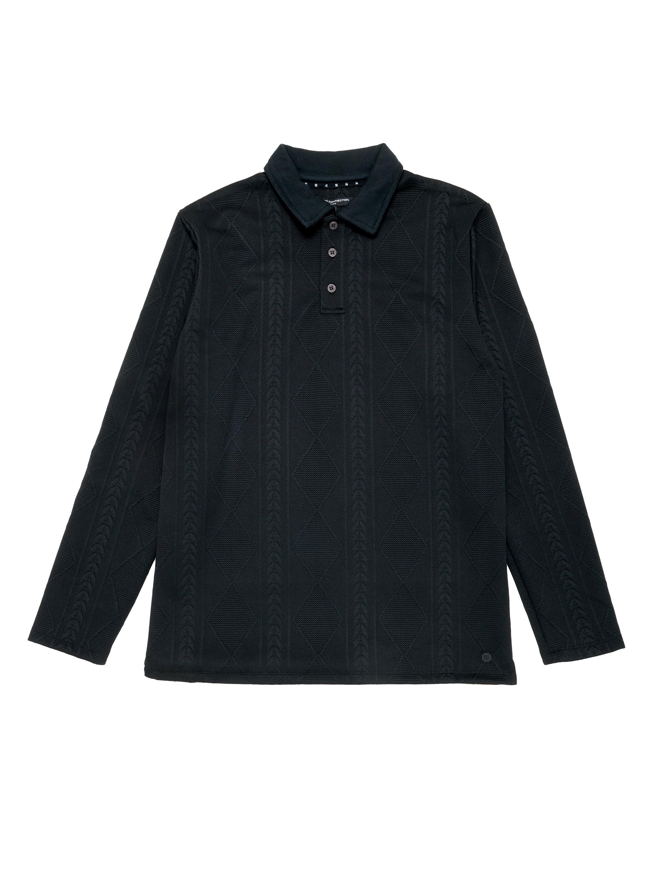 Long Sleeve Jacquard Polo Shirt     - Image 5