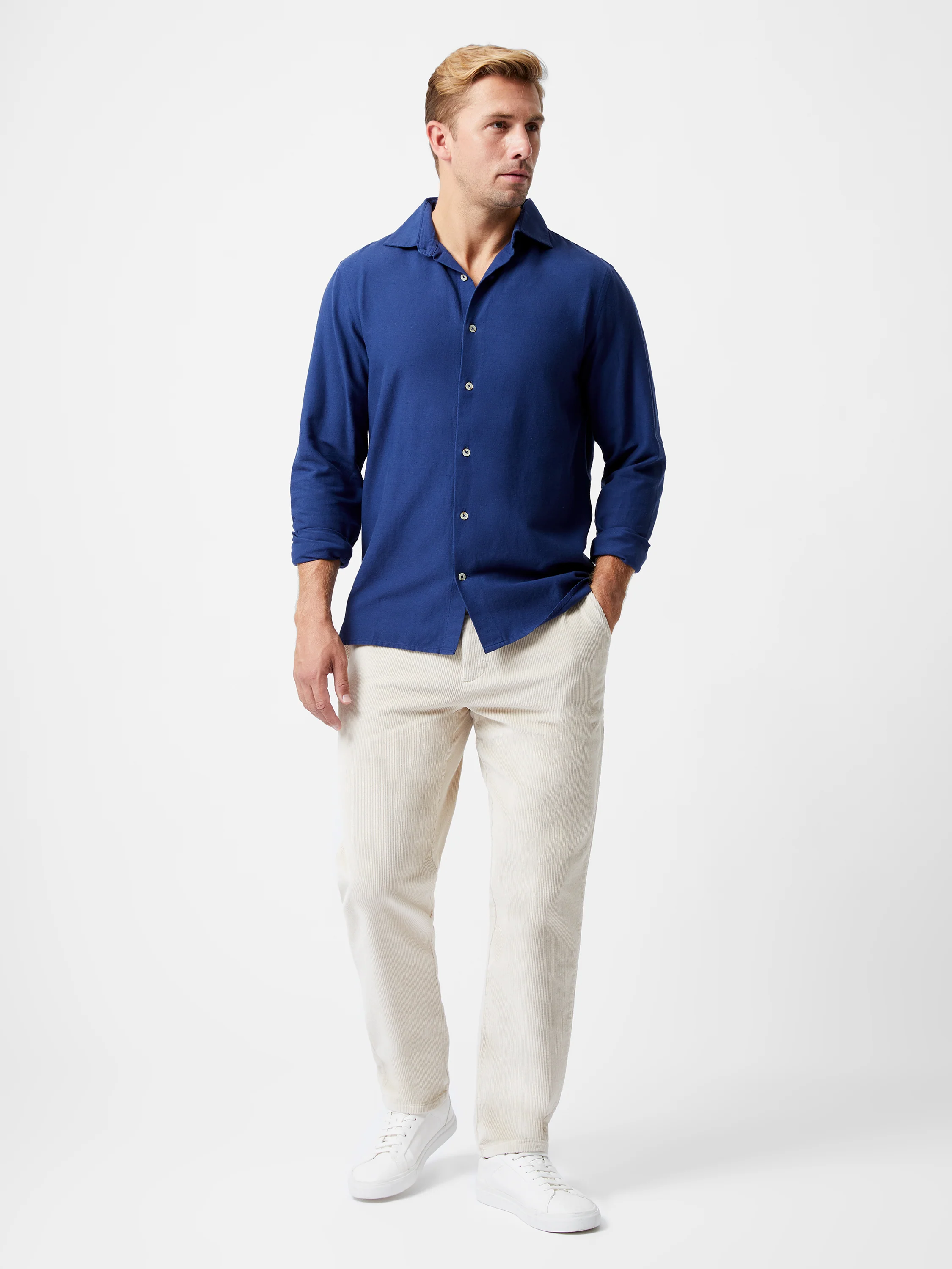 Long Sleeve Linen Blend Shirt - Image 3
