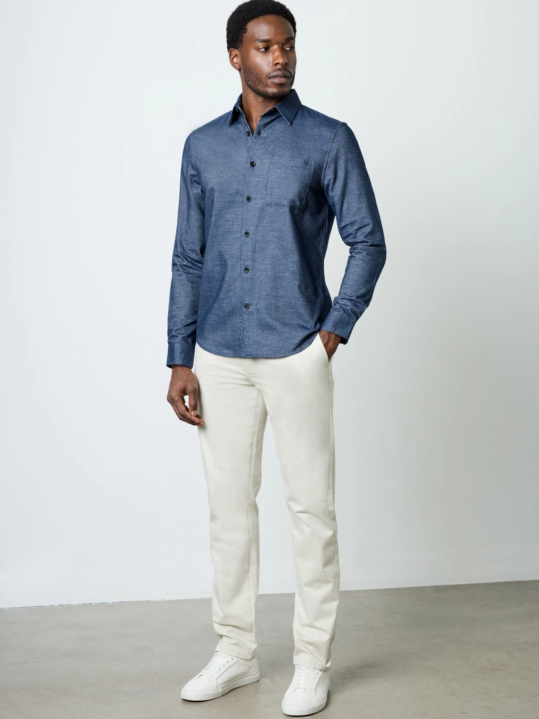 Long Sleeve Melange Flannel Shirt - Image 2