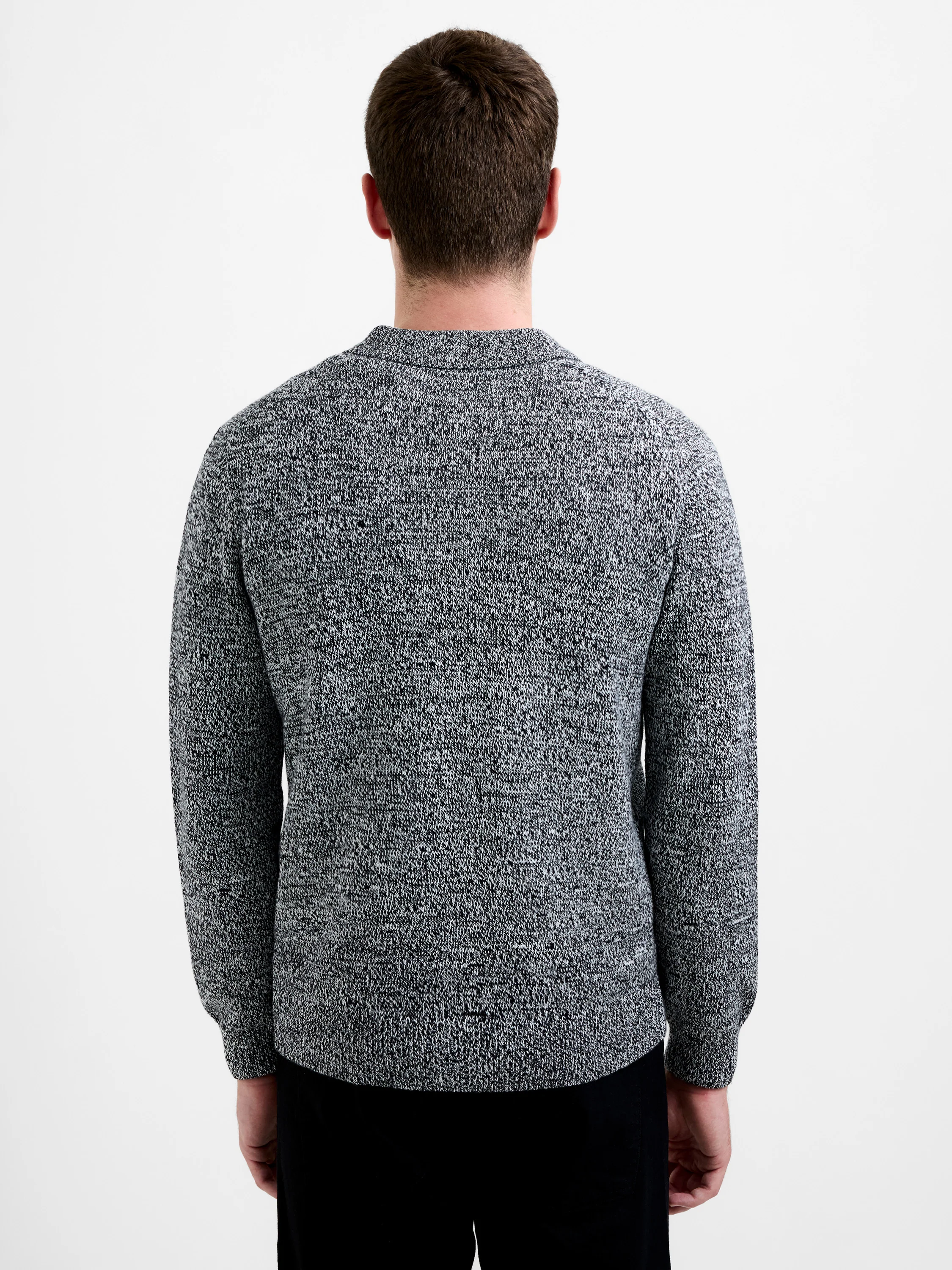 Long Sleeve Melange Knitted Shirt - Image 5