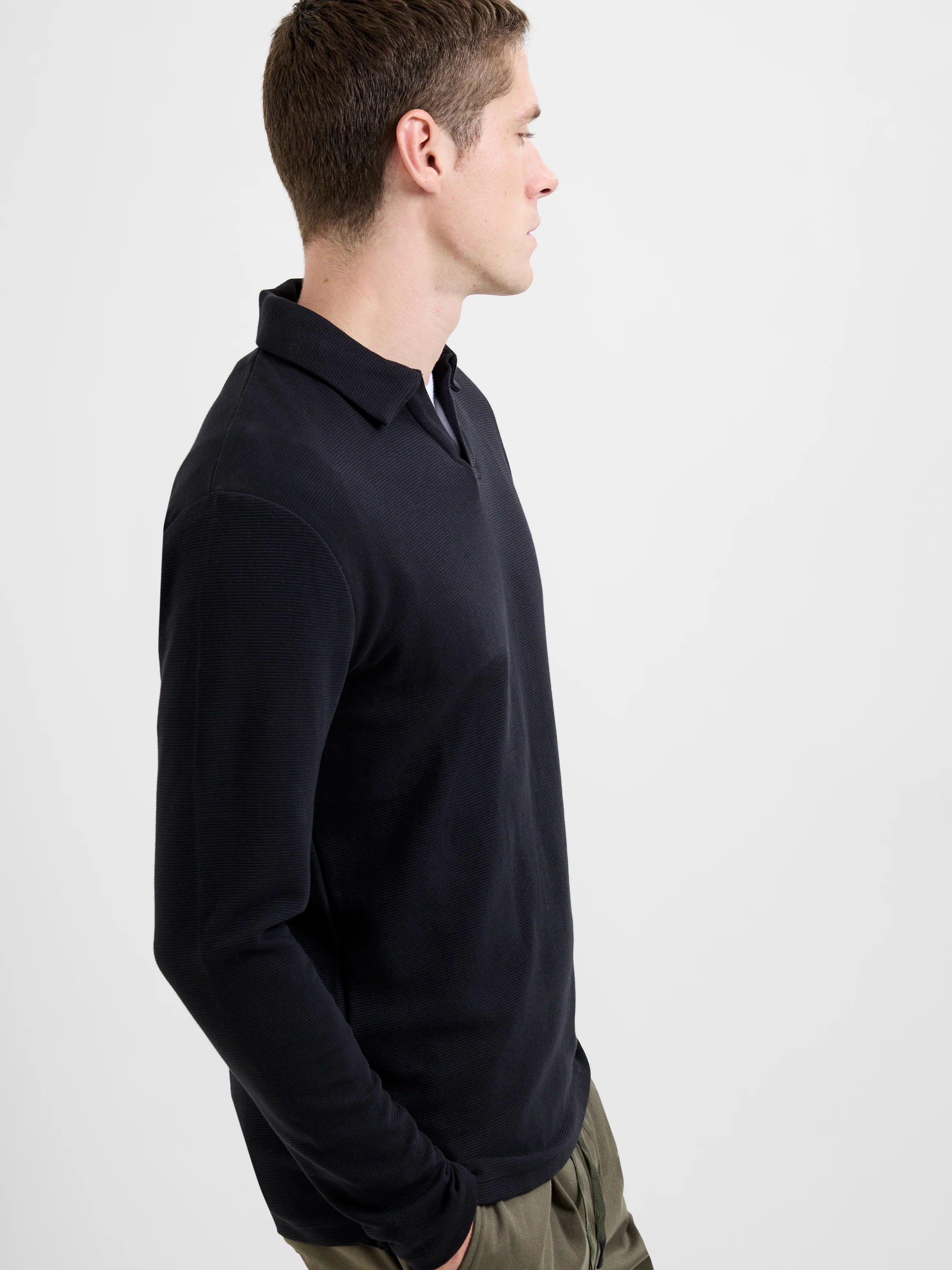 Long Sleeve Ottoman Trophy Neck Shirt - Image 3