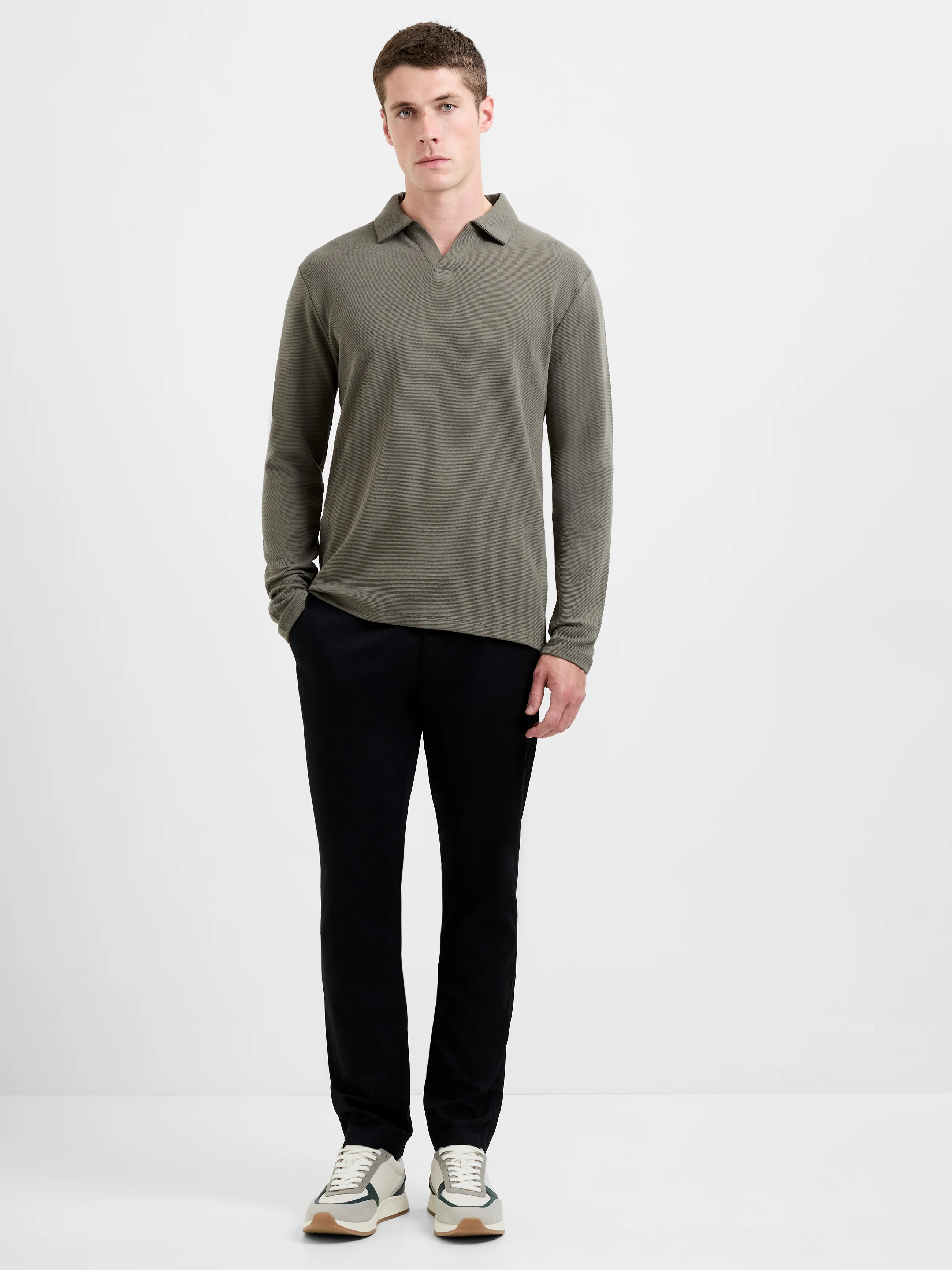Long Sleeve Ottoman Trophy Neck Shirt - Image 4