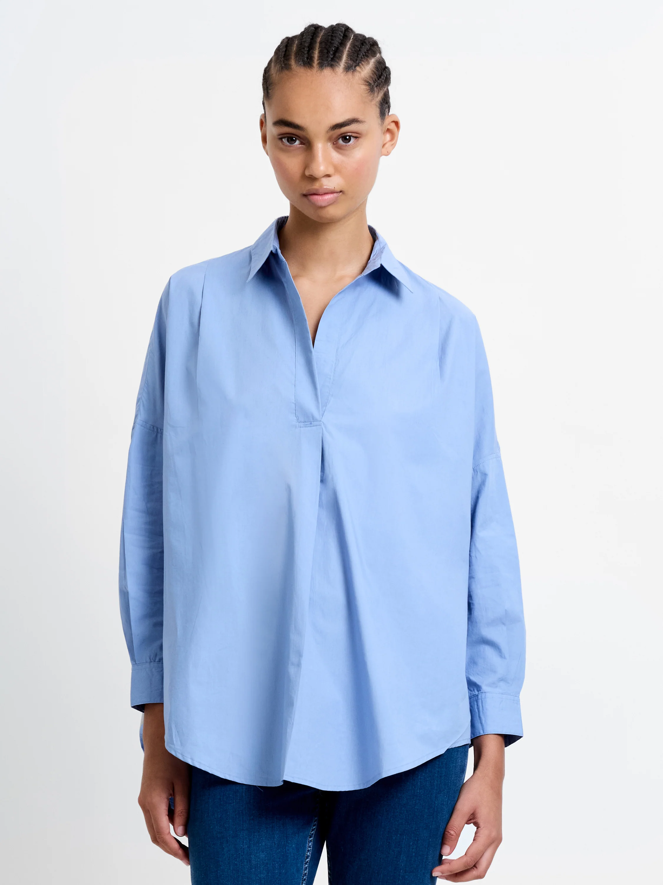 Long Sleeve Poplin Popover Shirt - Image 2
