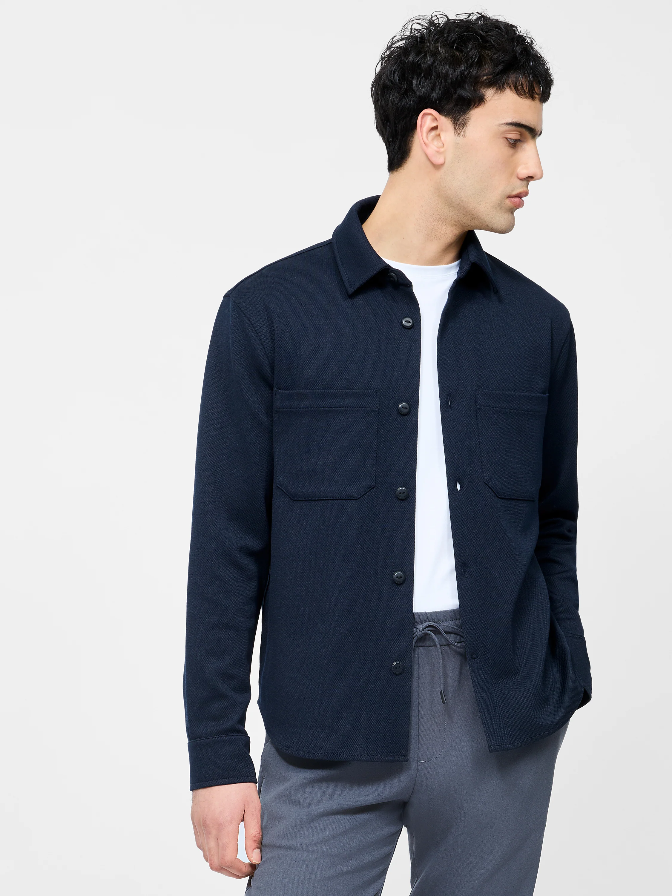 Long Sleeve Stretch Overshirt - Image 2