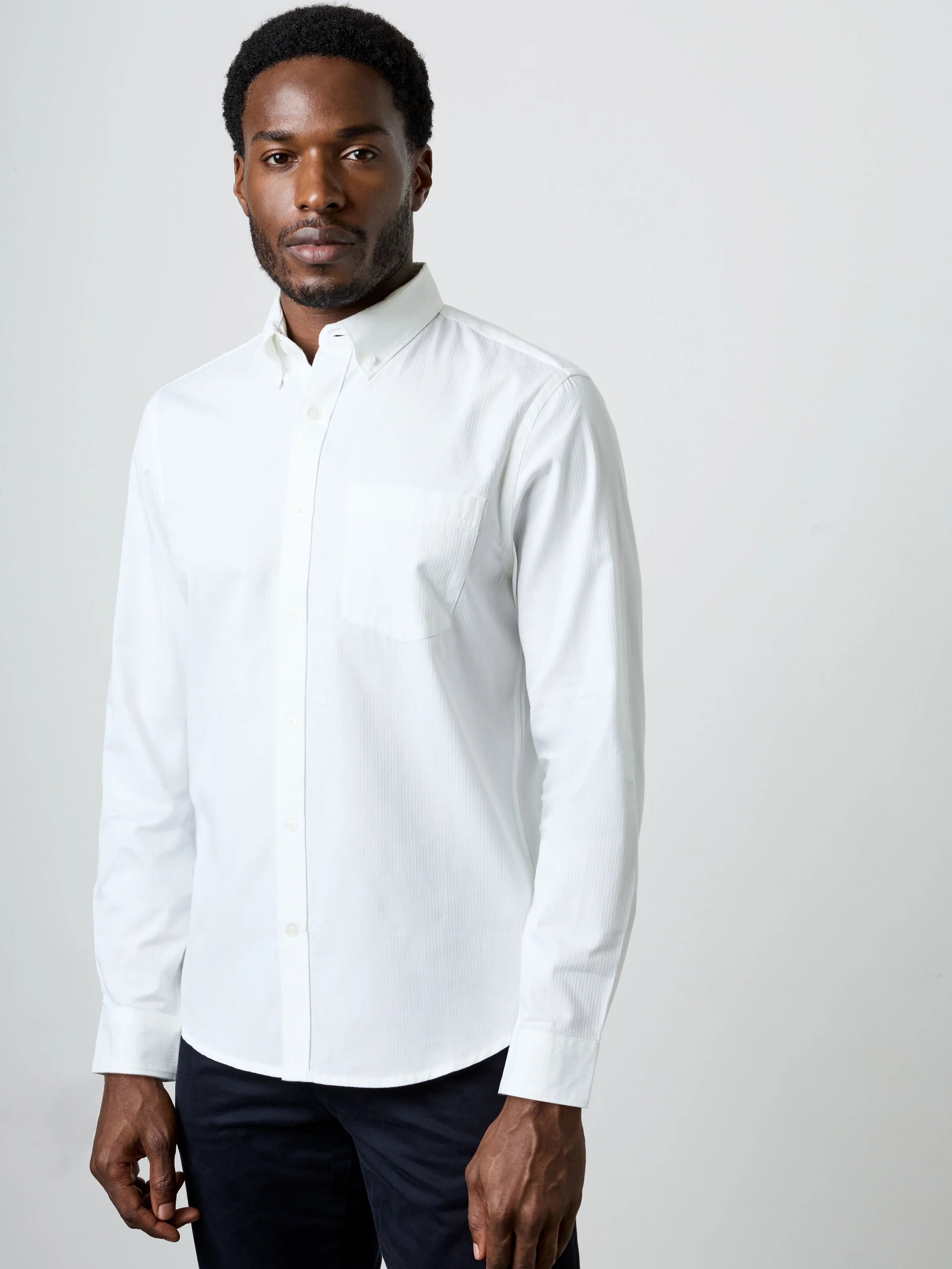 Long Sleeve Tonal Stripe Shirt