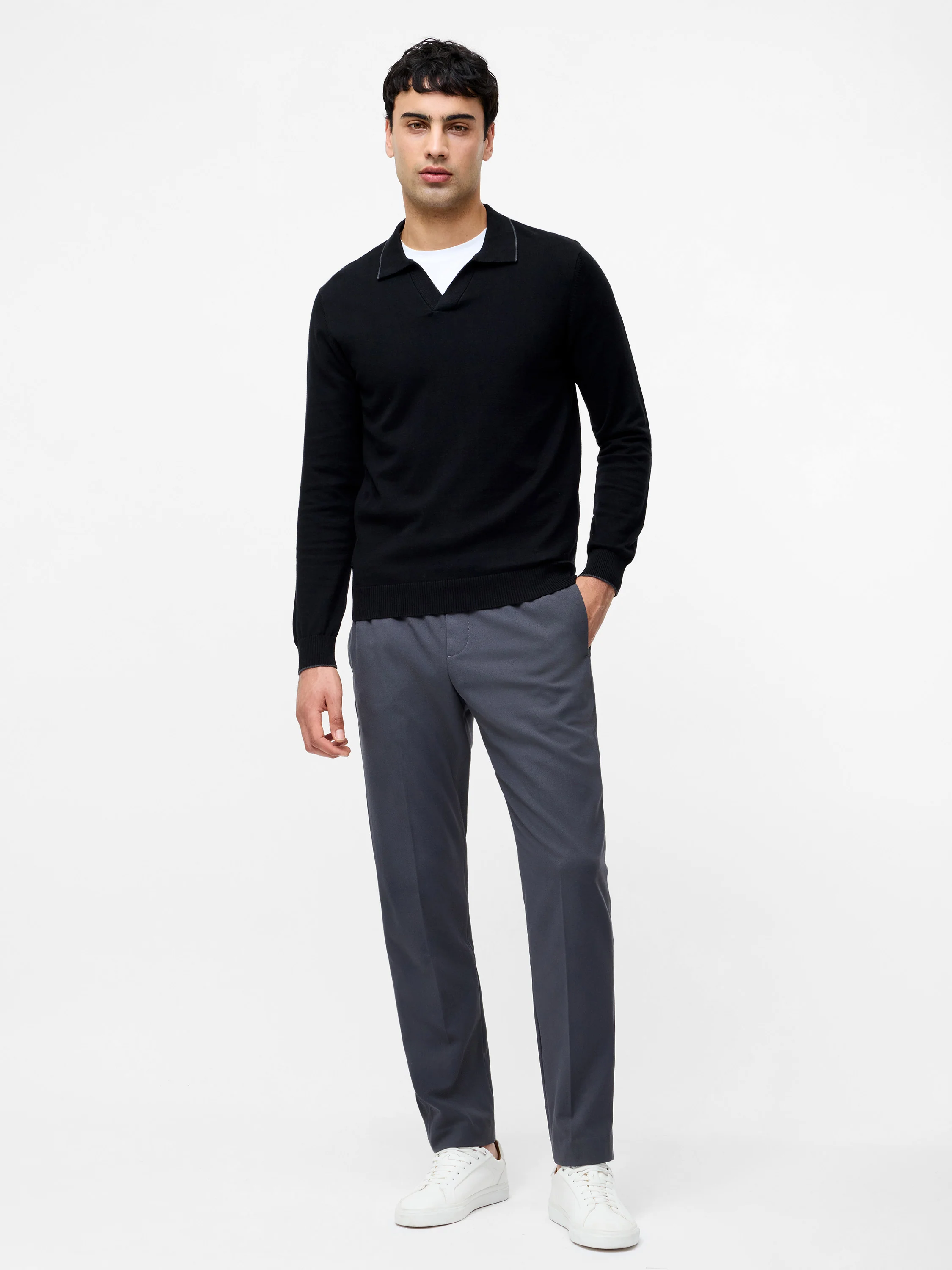 Long Sleeve Trophy Knit Polo Shirt - Image 2