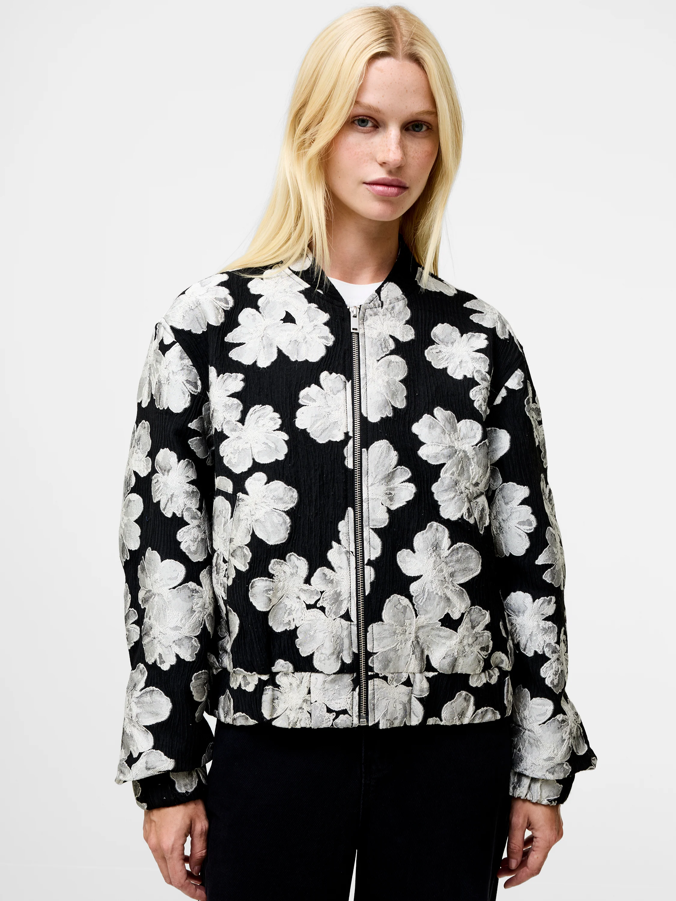 Lora Poly Jacquard Bomber Jacket - Image 3