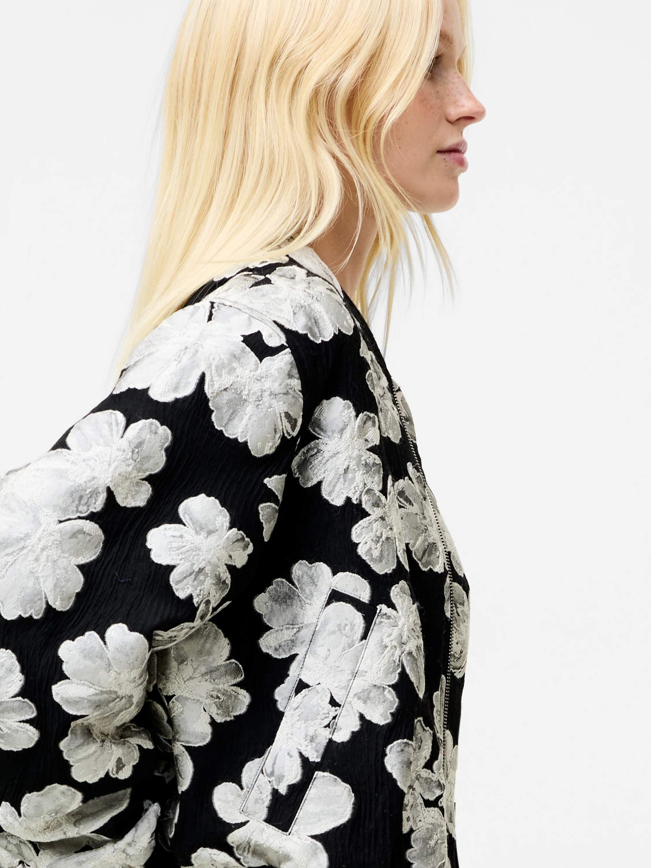 Lora Poly Jacquard Bomber Jacket - Image 4
