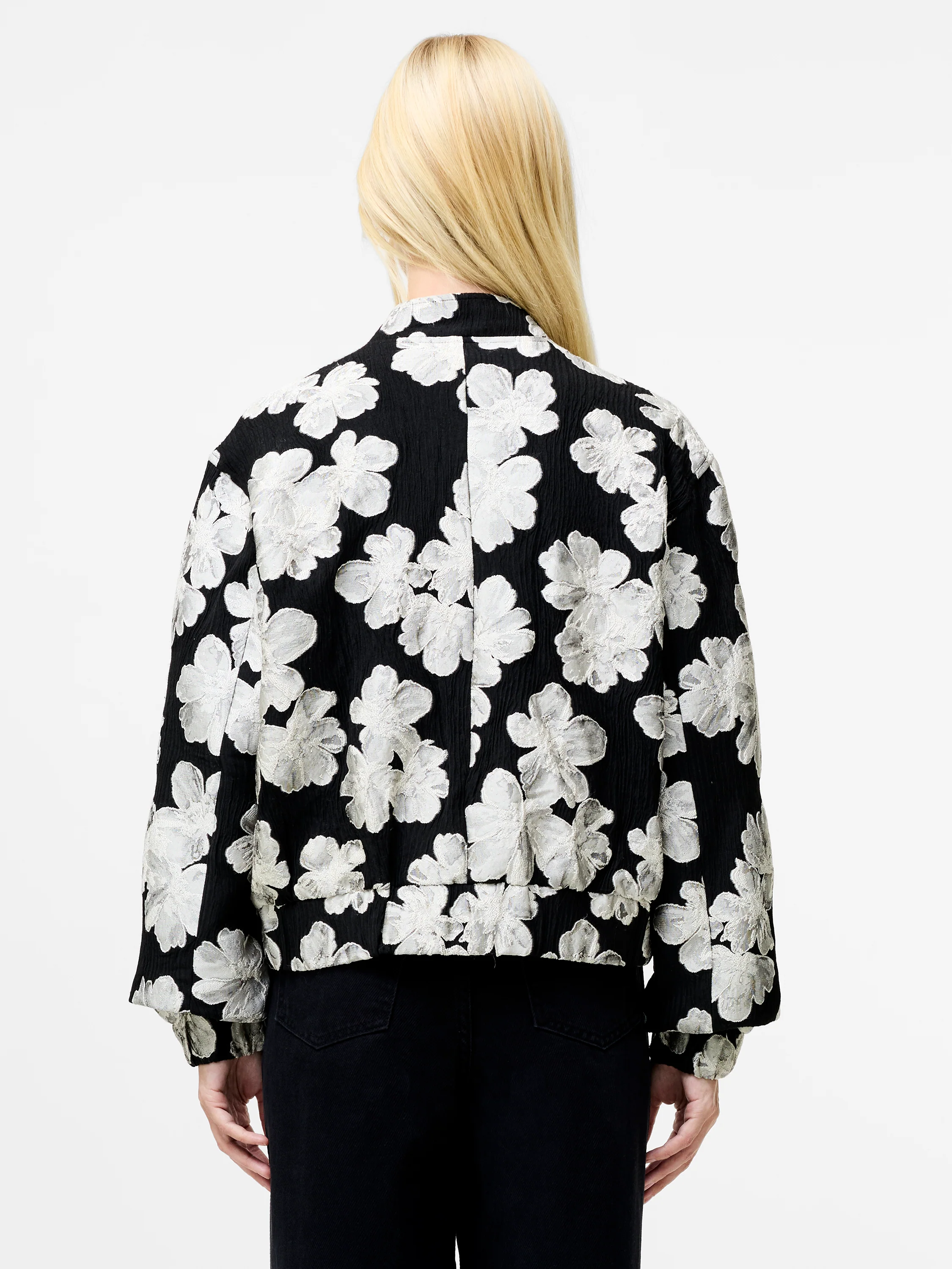 Lora Poly Jacquard Bomber Jacket - Image 6