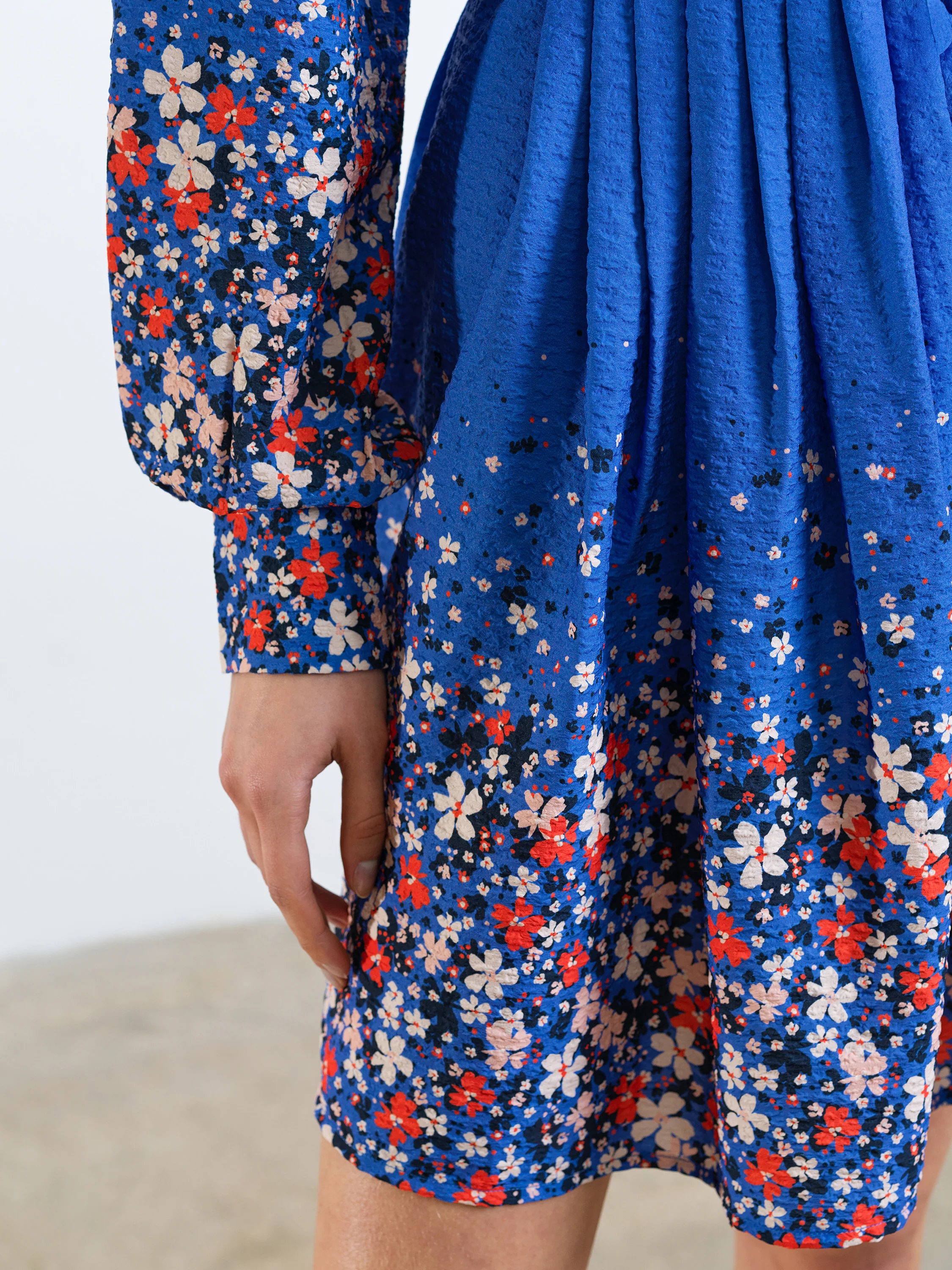 Lucy Milani Pintuck Belted Smock Dress - Image 3