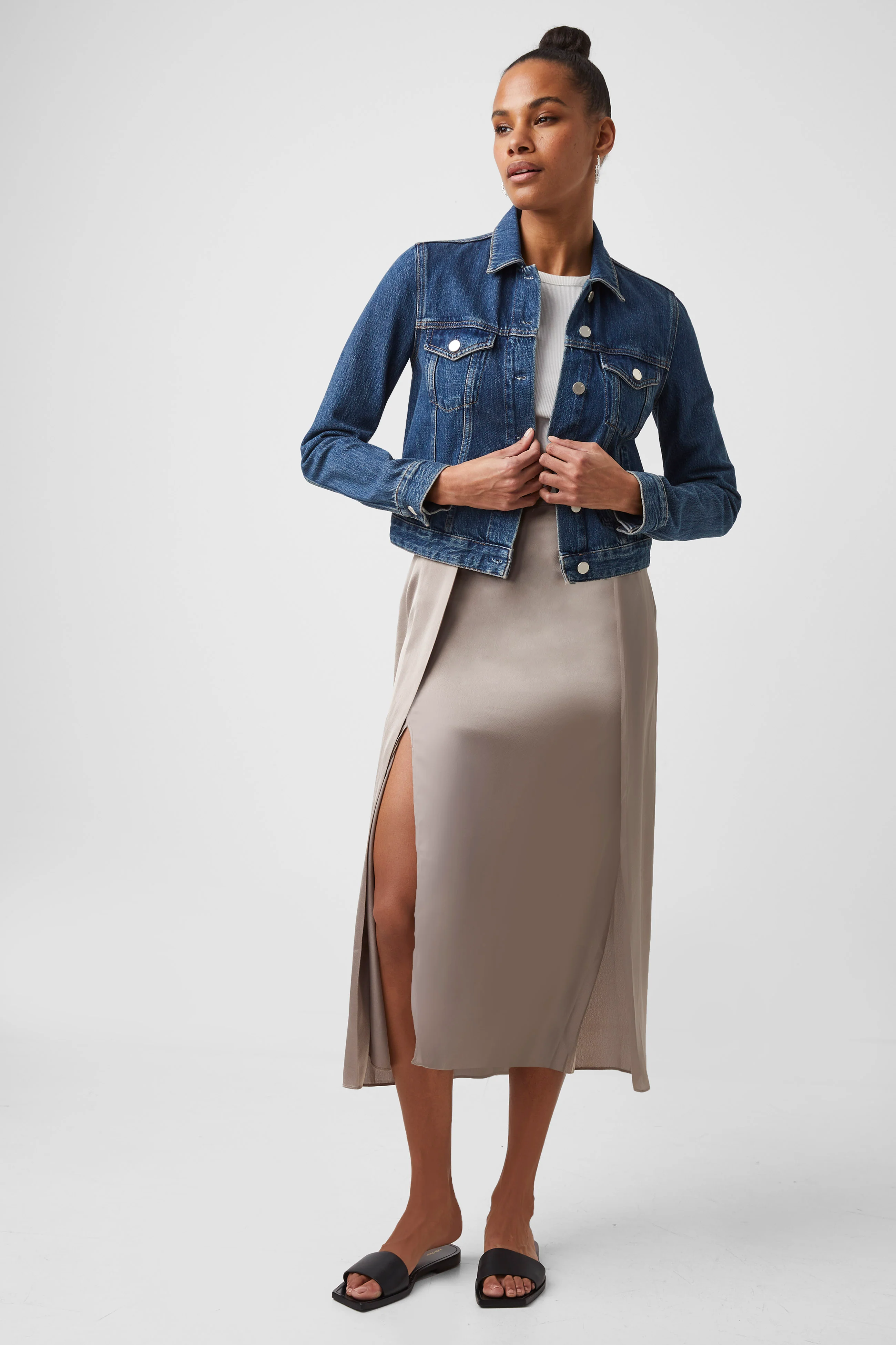 Macee Micro Western Denim Jacket - Image 2