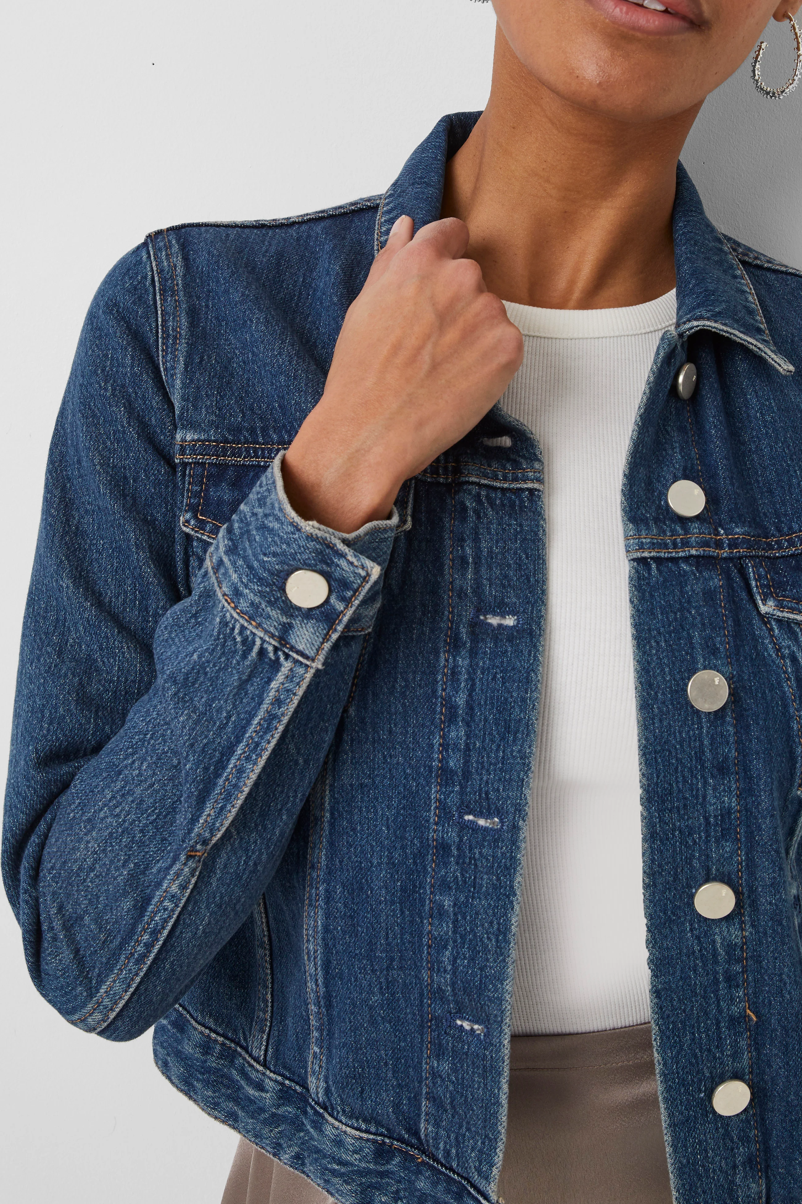 Macee Micro Western Denim Jacket - Image 3