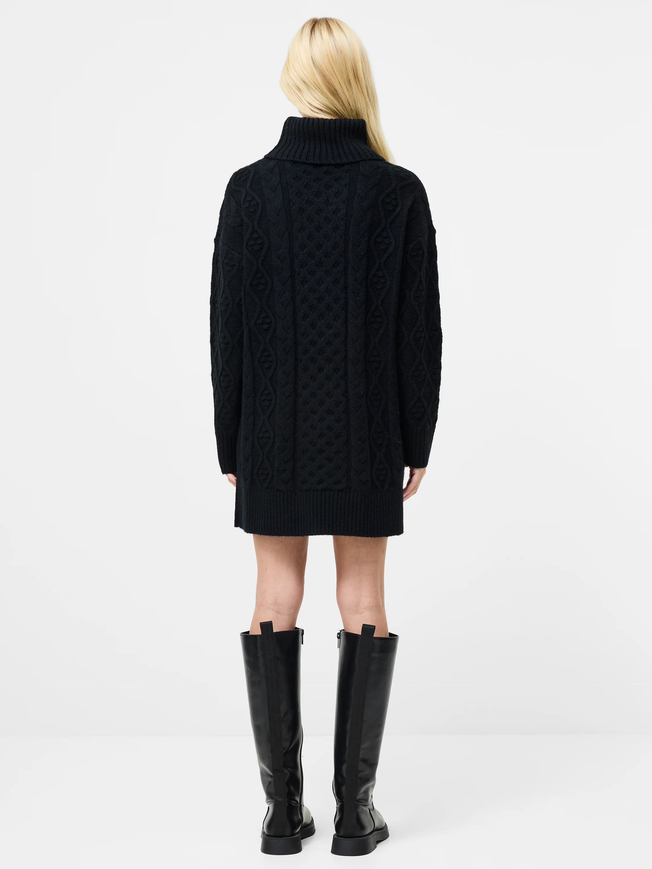 Makira Cable Knit Turtleneck Mini Dress - Image 5