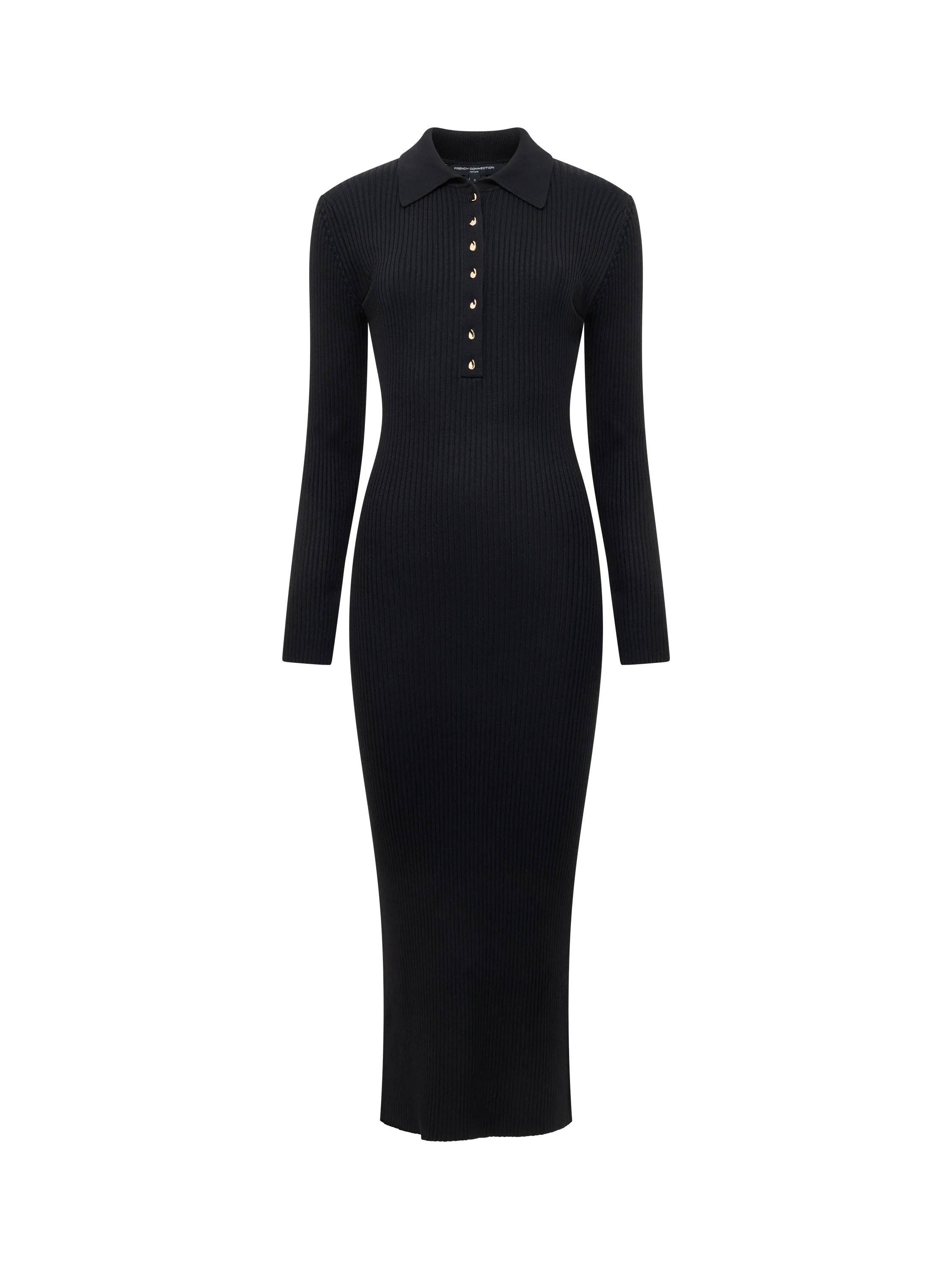Mari Knit Long Sleeve Collared Midi Dress - Image 6