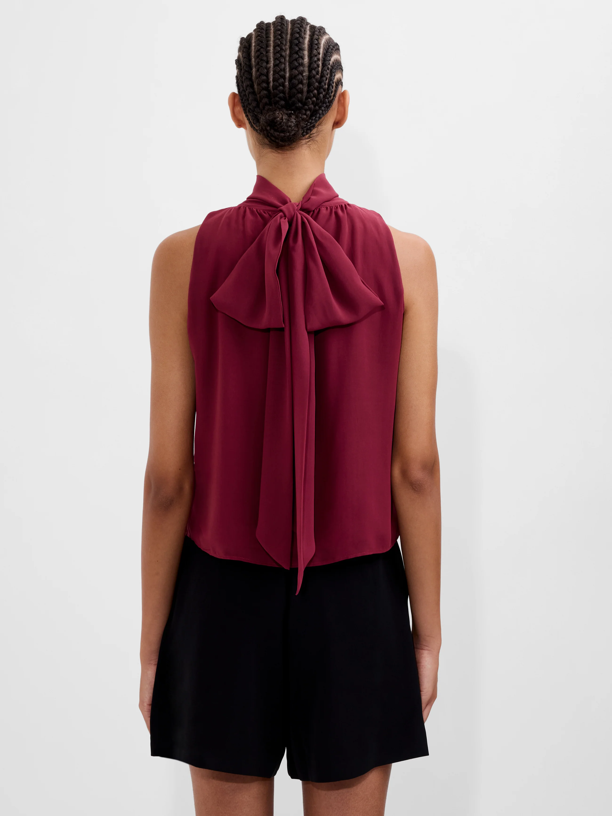 Marina Chiffon Sleeveless Bow Top - Image 4