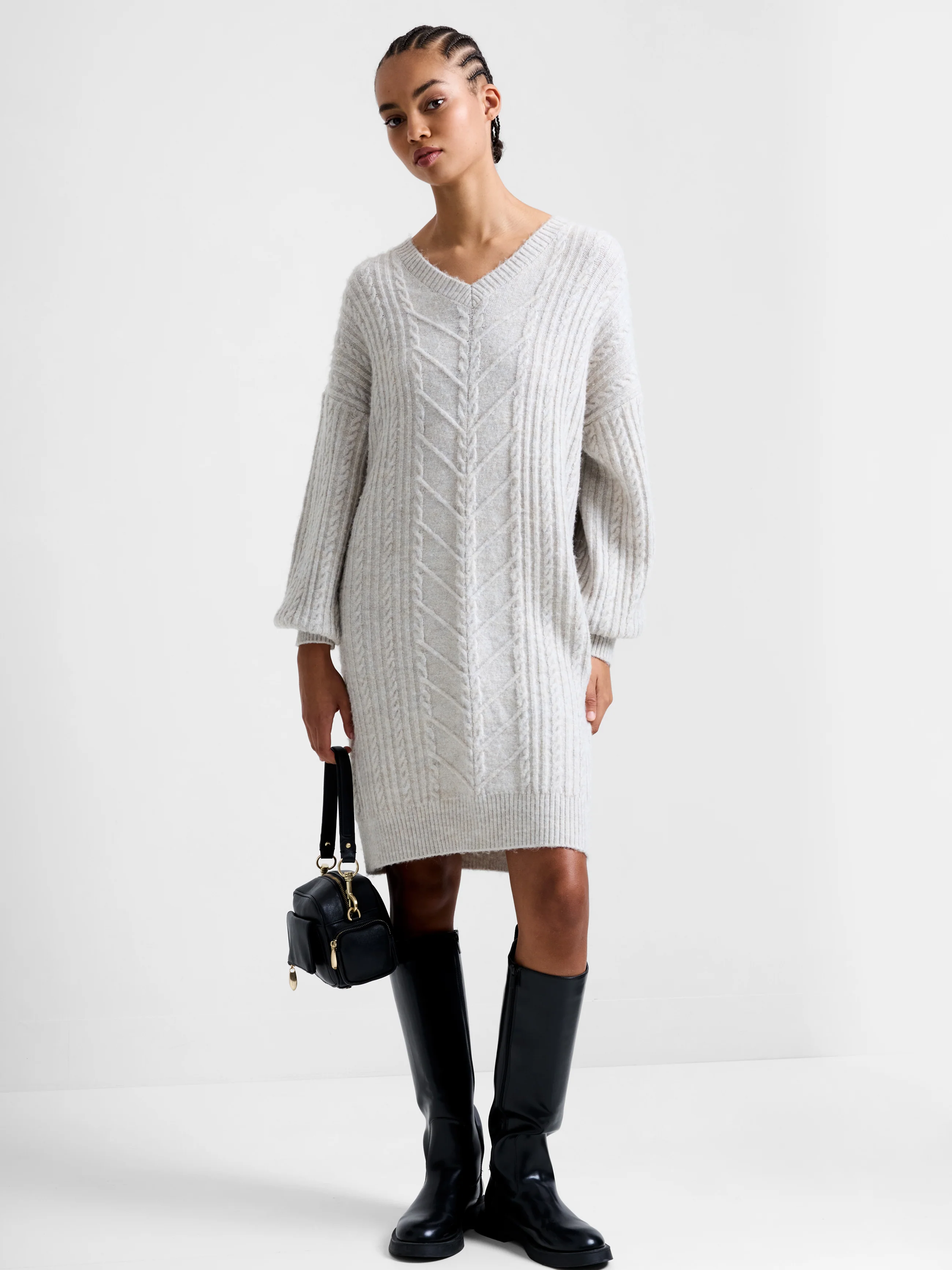 Marine Cable Knit Jumper Dress - Image 3