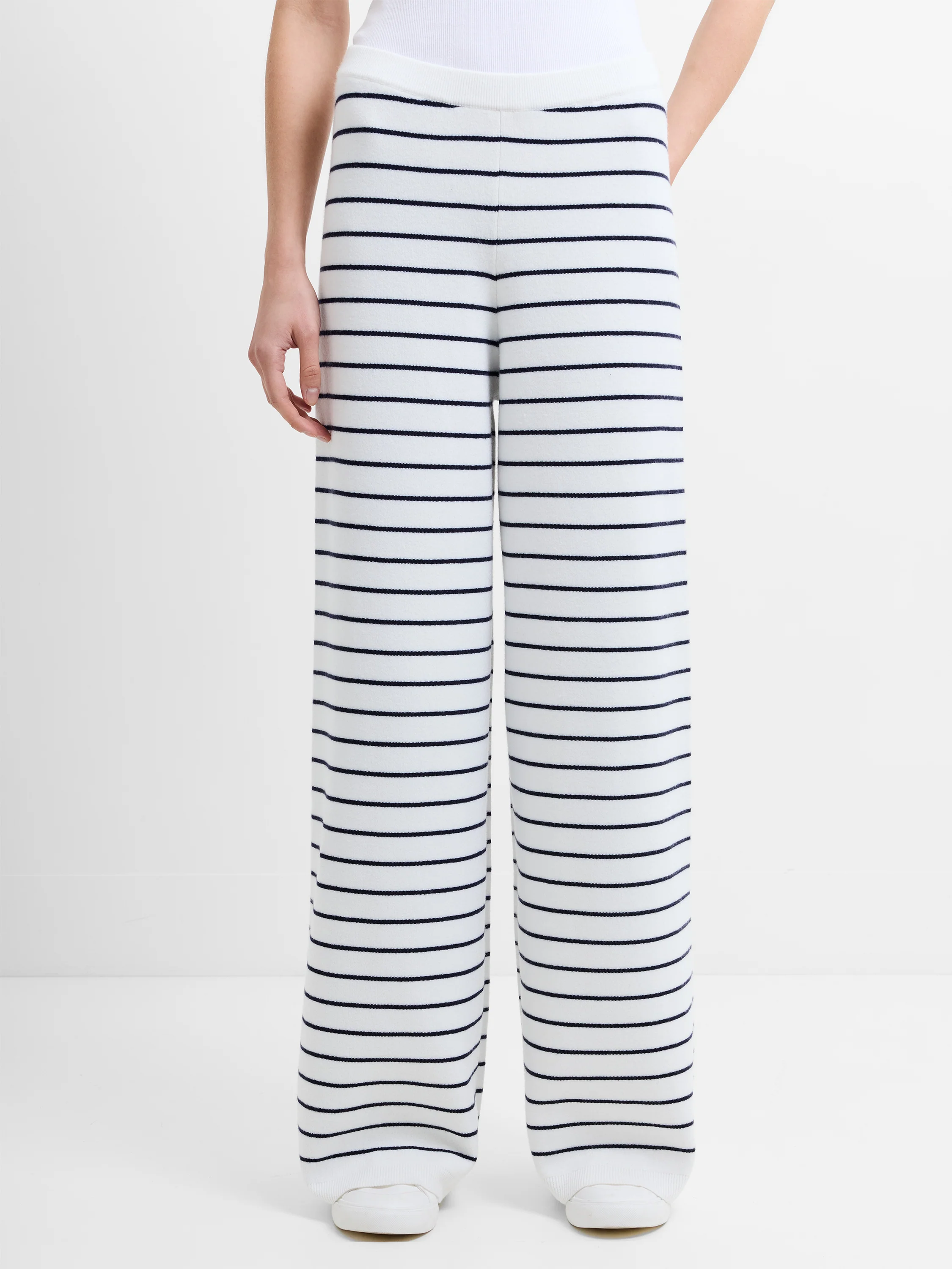 Marley Knit Striped Wide Leg Trousers - Image 3