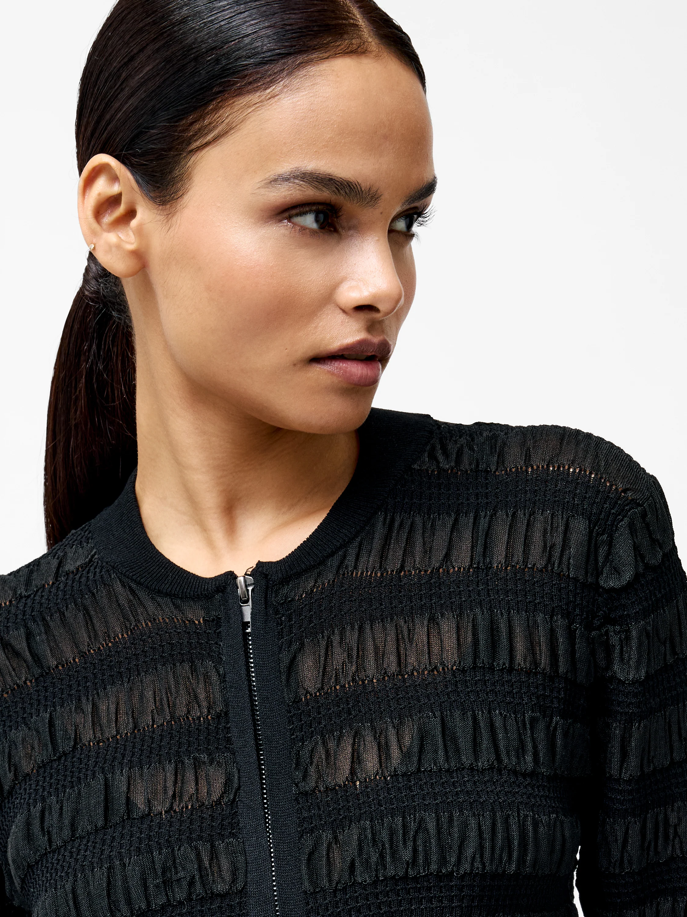 Melba Textured Long Sleeve Cardigan - Image 3