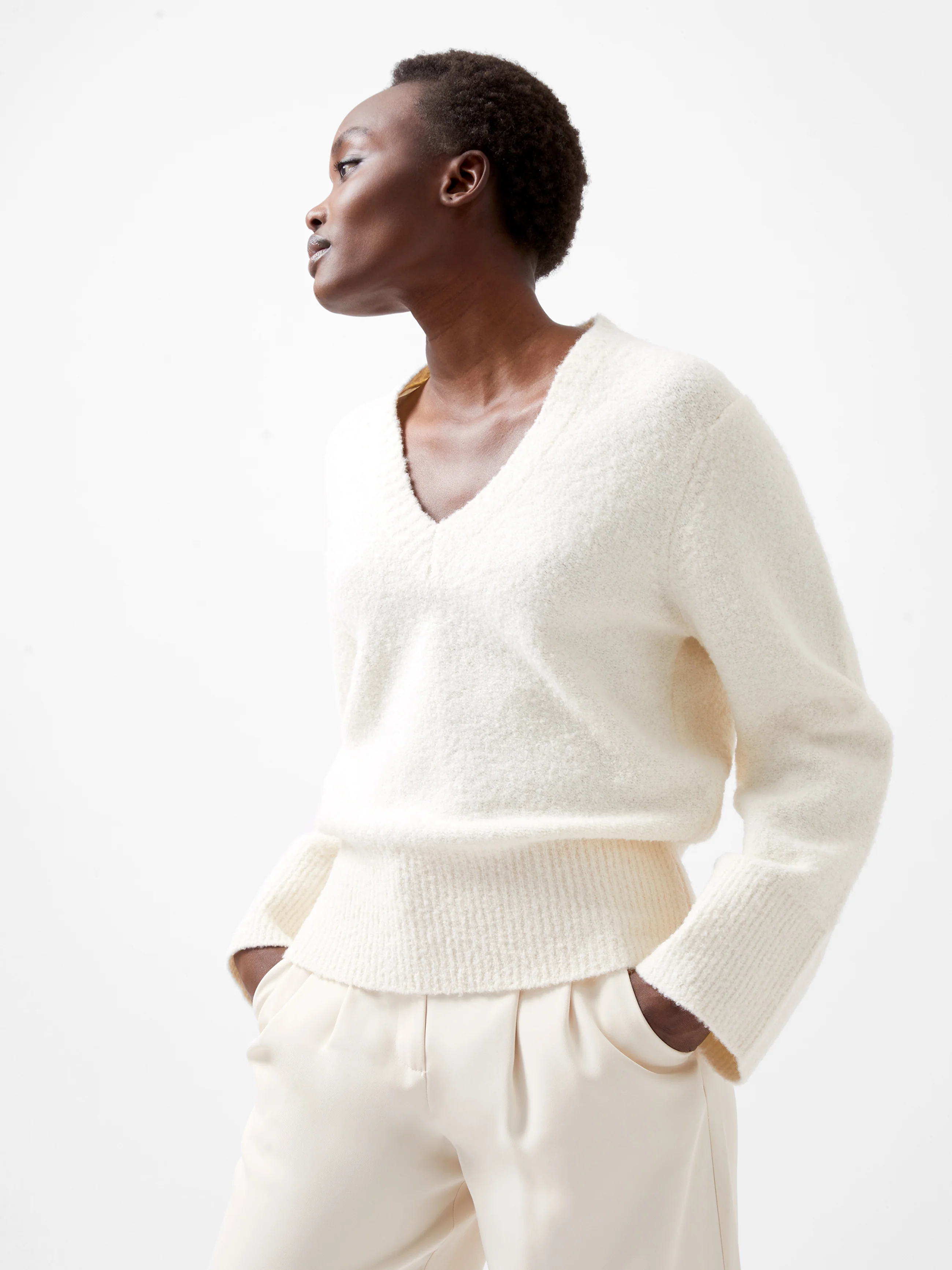 Melissa Boucle V-Neck Jumper - Image 4