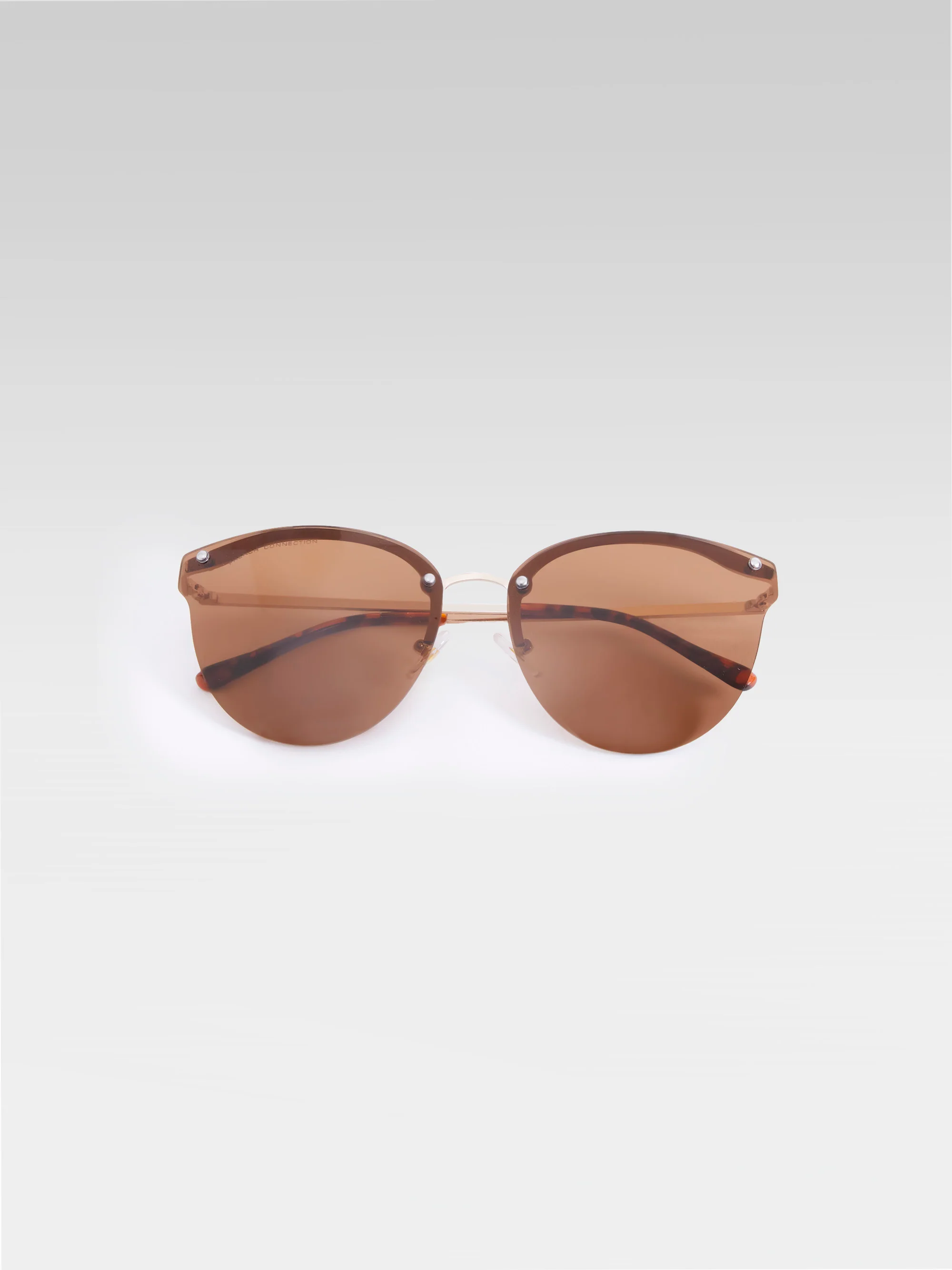 Metal Cat Eye Rimless Sunglasses - Image 3