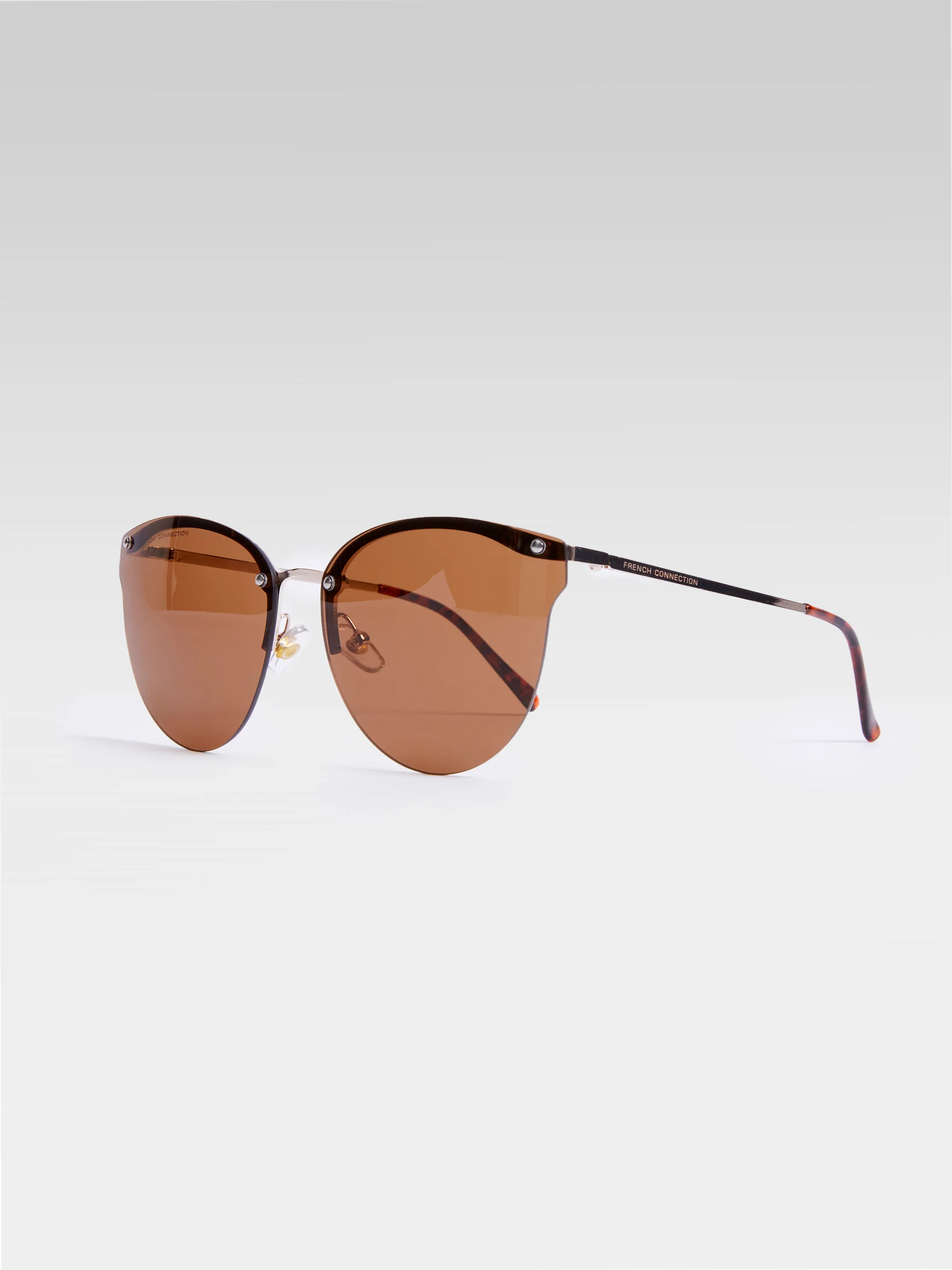 Metal Cat Eye Rimless Sunglasses - Image 4