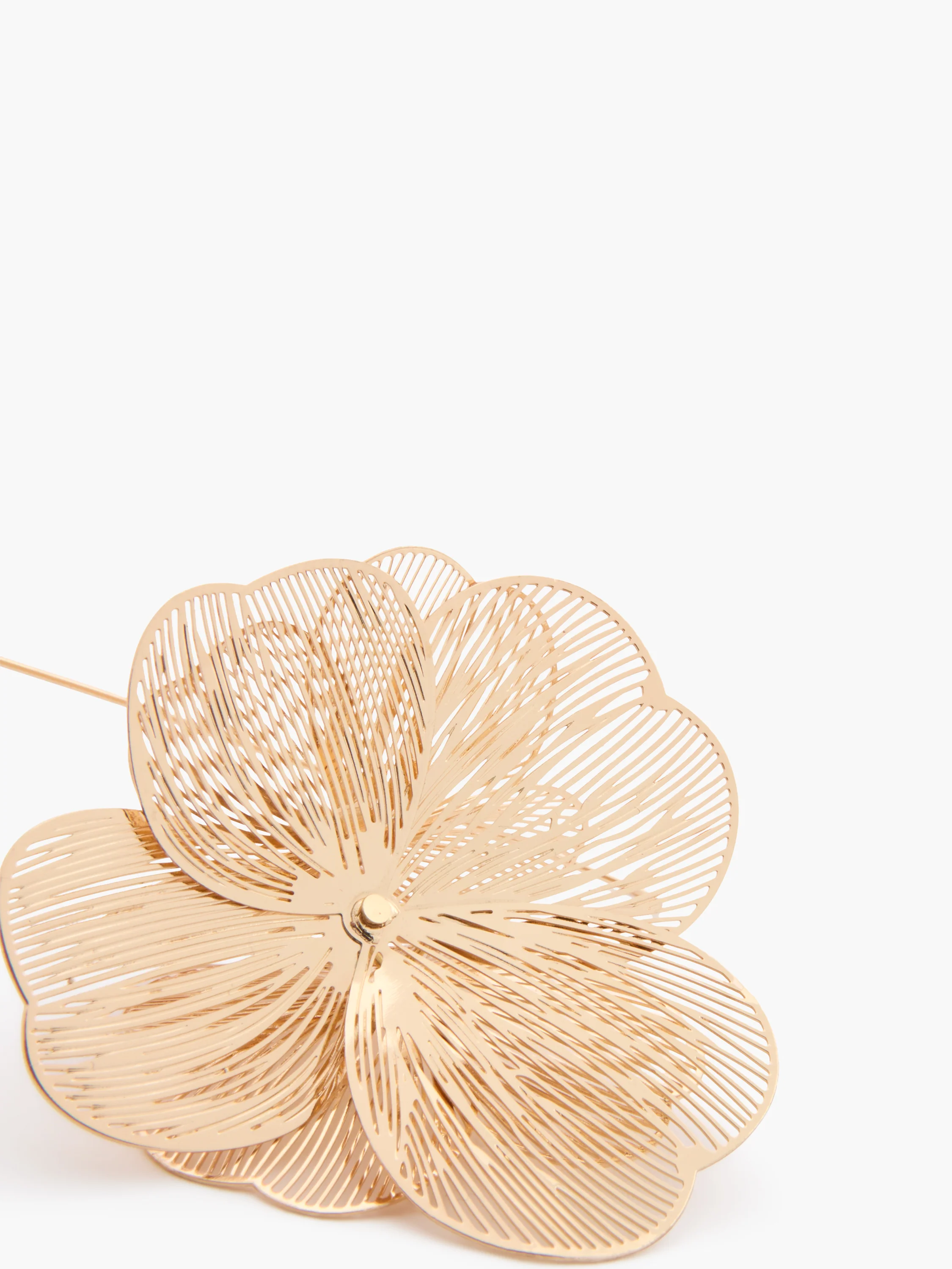 Metal Floral Threader Earrings - Image 2