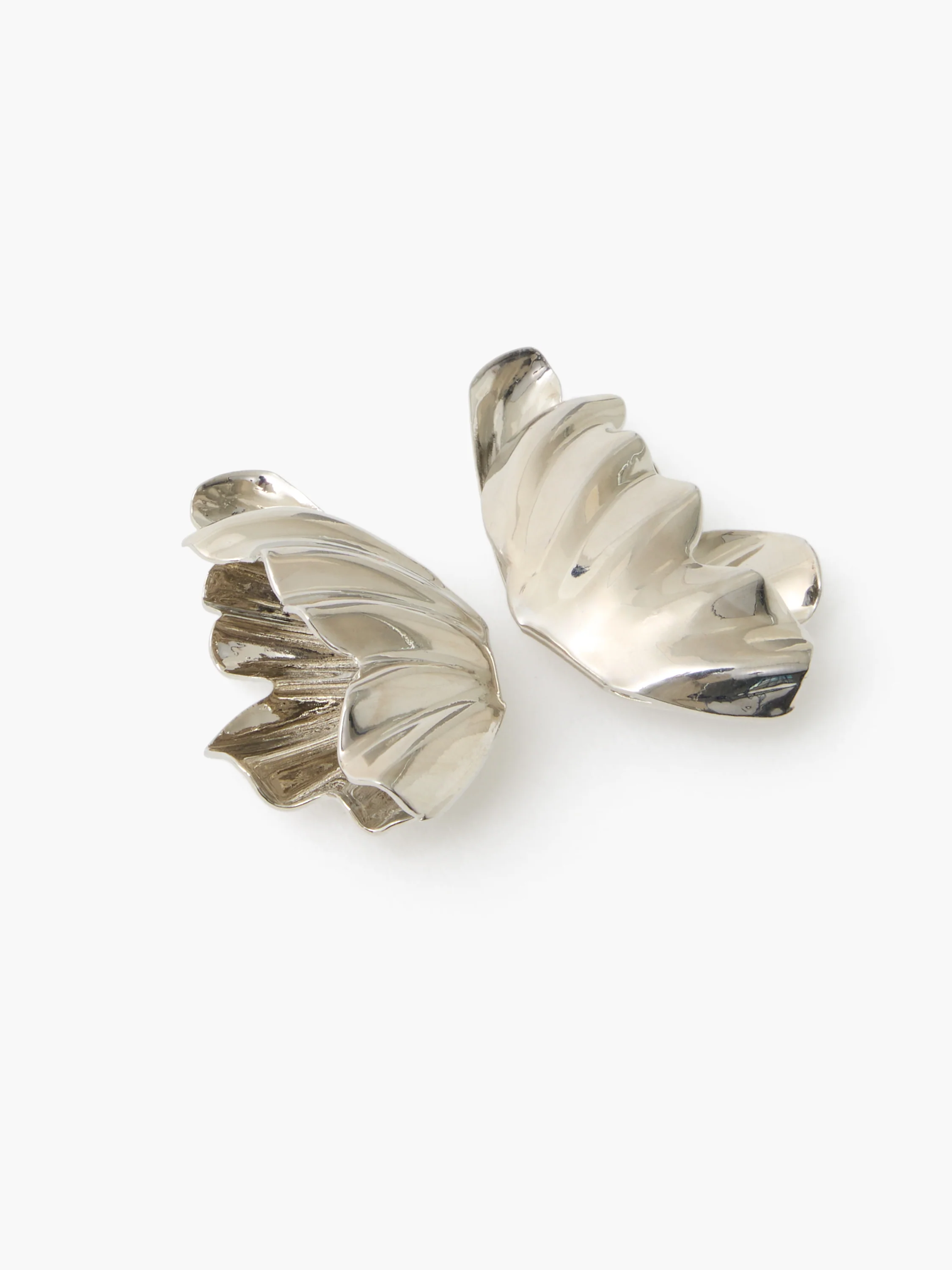 Metal Flower Piece Earrings - Image 2