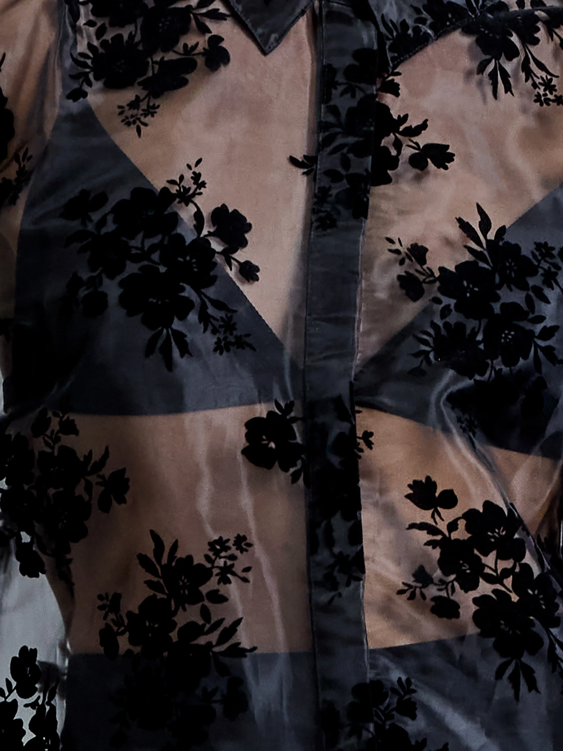 Mika Flocked Organza Floral Long Sleeve Shirt - Image 4